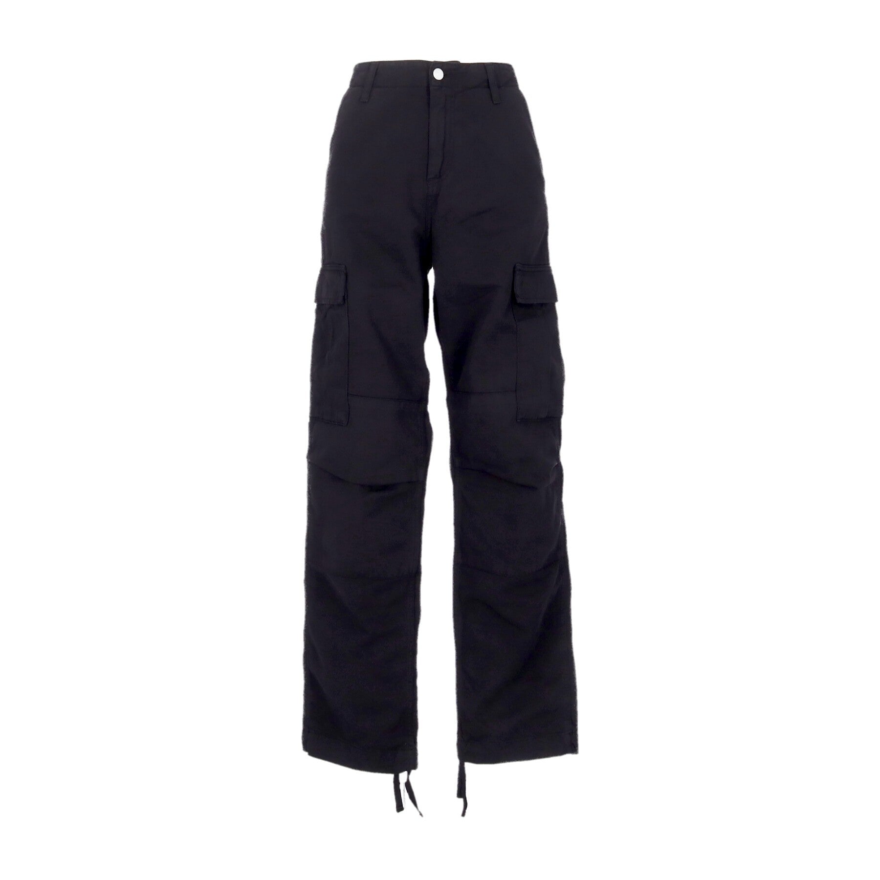 Long Men's Regular Cargo Pant Black Garment Dyed