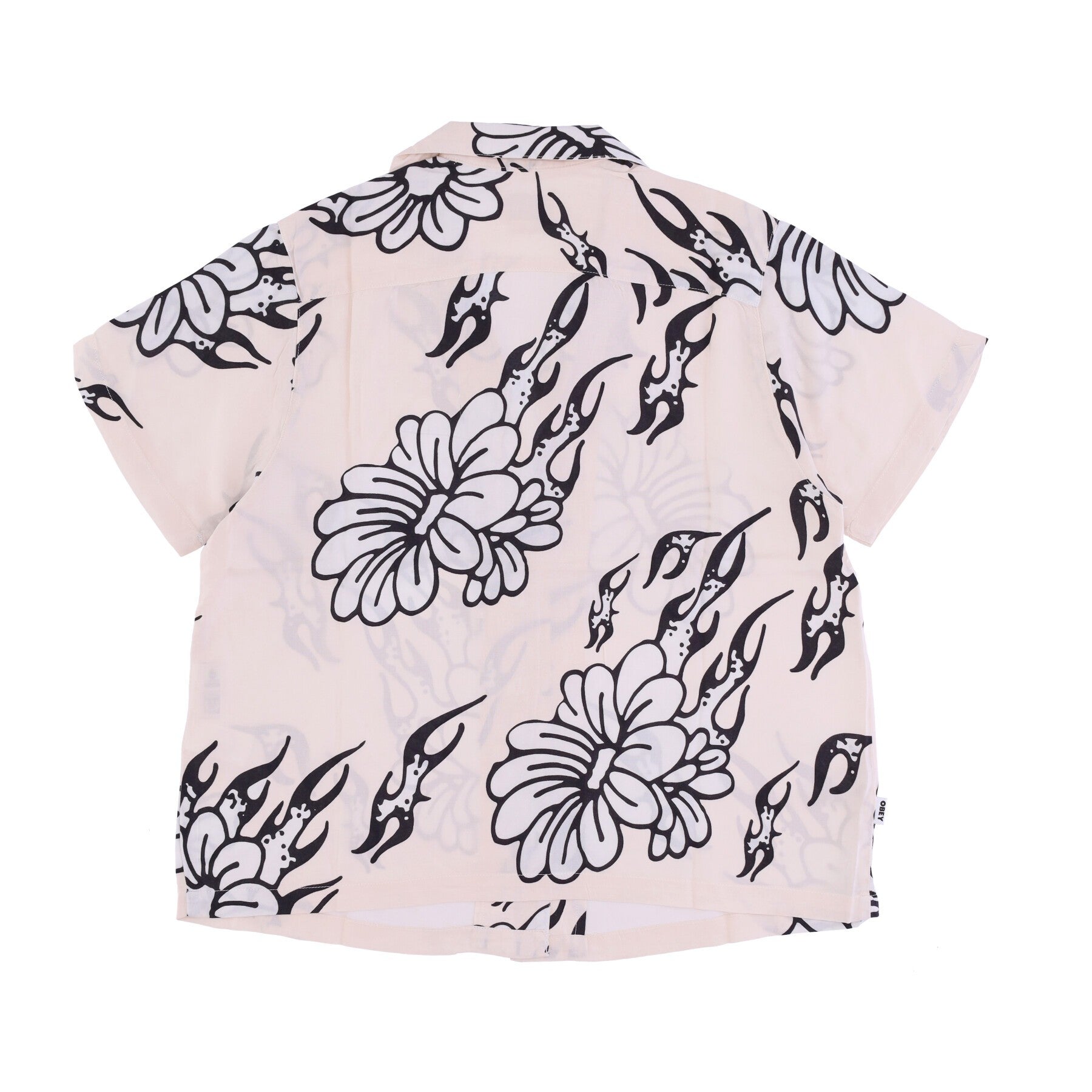 Women's Short Sleeve Shirt Flamin' Flowers Shirt Off White