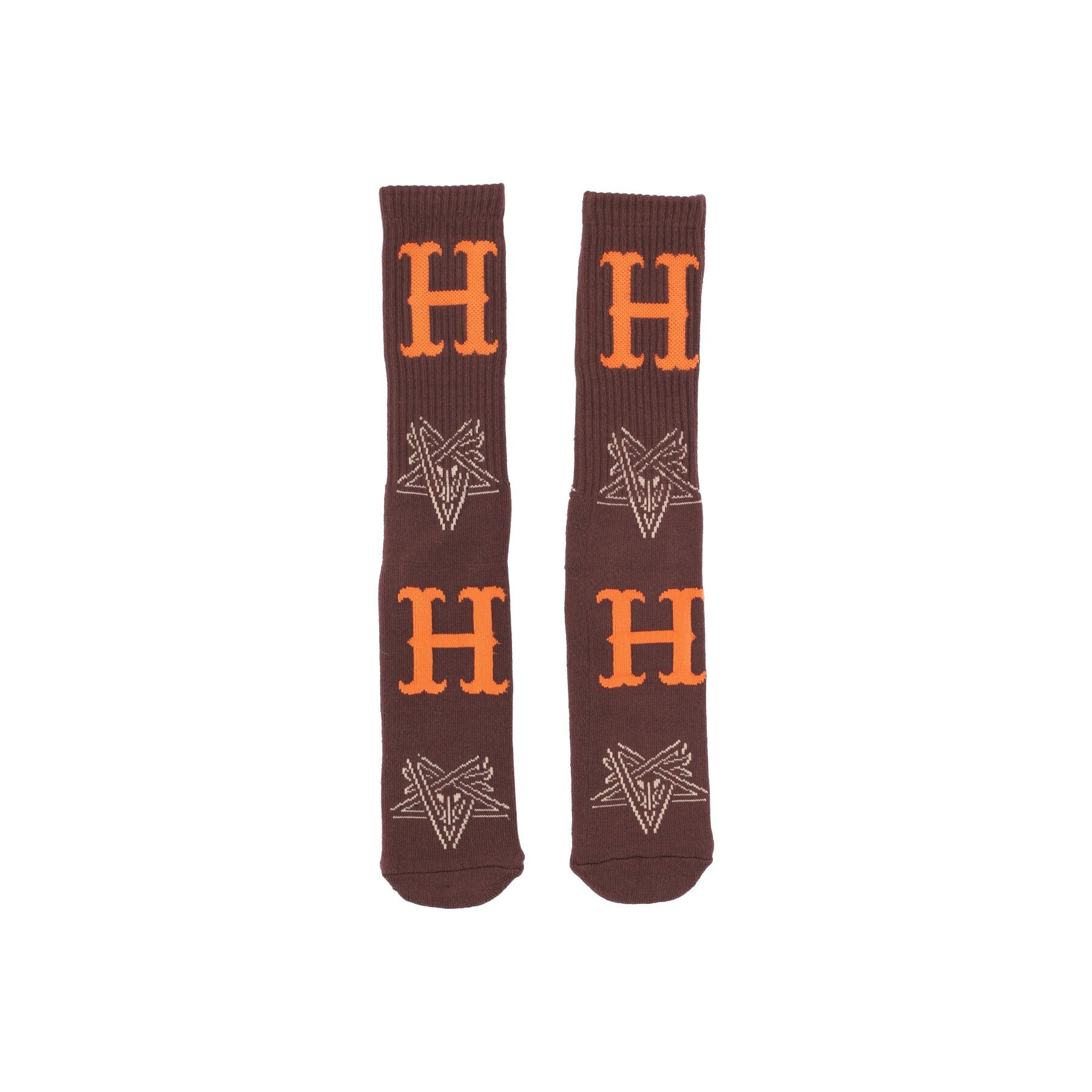 Huf, Calza Media Uomo Duality Sock X Thrasher, Chocolate