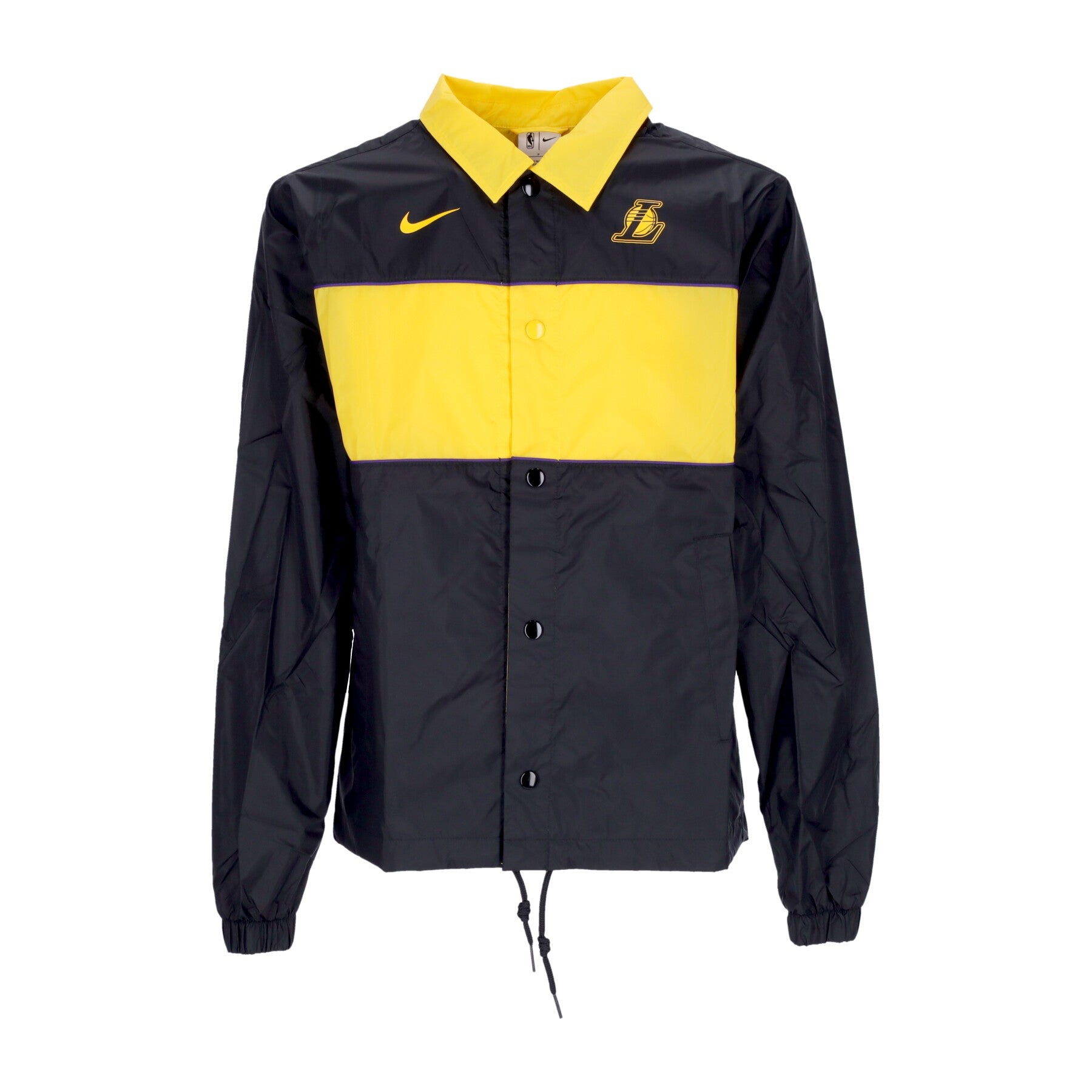 Nike Nba, Giacca Coach Jacket Uomo Nba Lightweight Jacket Loslak, Black/amarillo/field Purple/amarillo