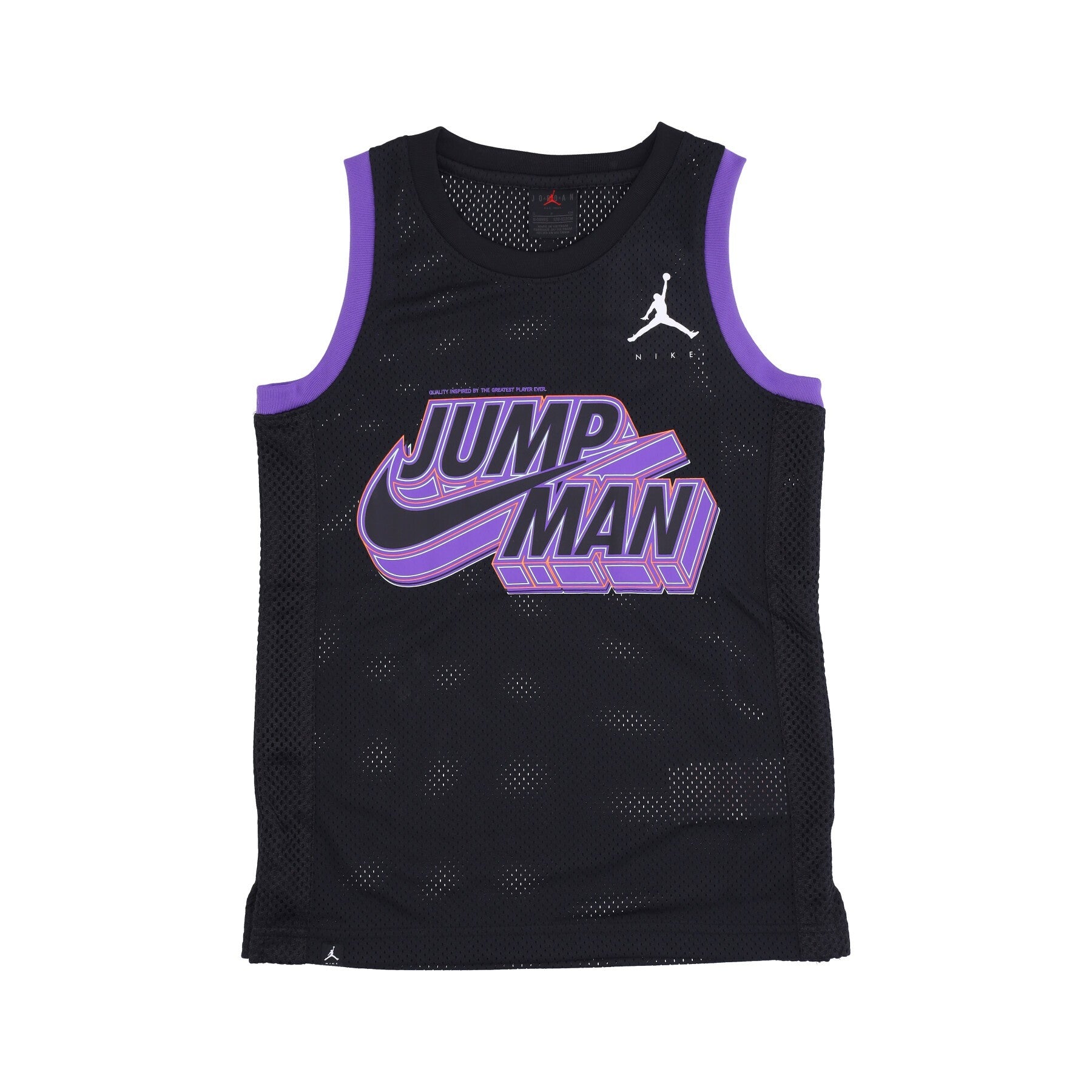 Basketball Type Tank Top Boy Jumpman X Nike Stacked Jersey Black