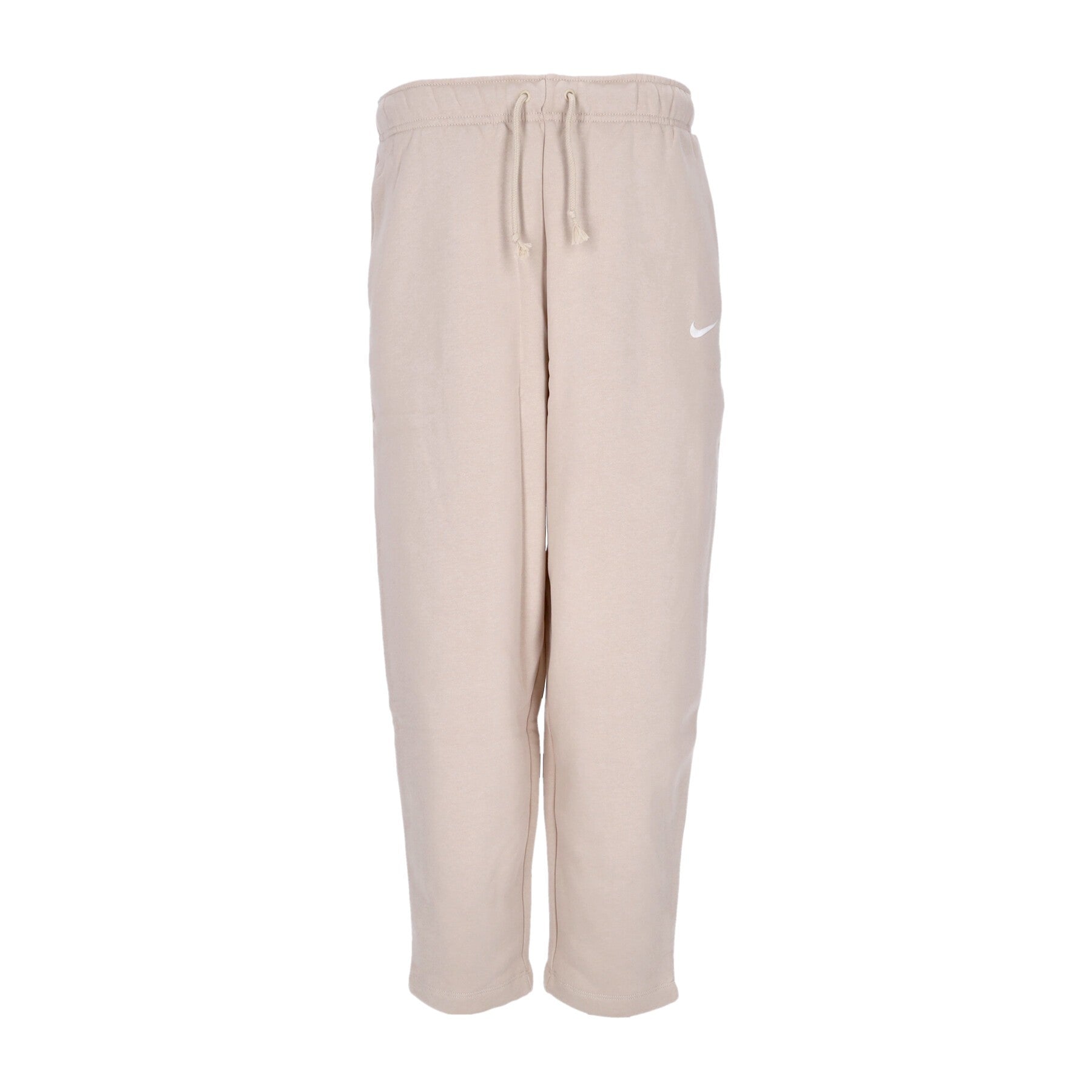 Nike, Pantalone Tuta Felpato Donna W Essentials Collection Fleece Curve Pants, Sanddrift/white