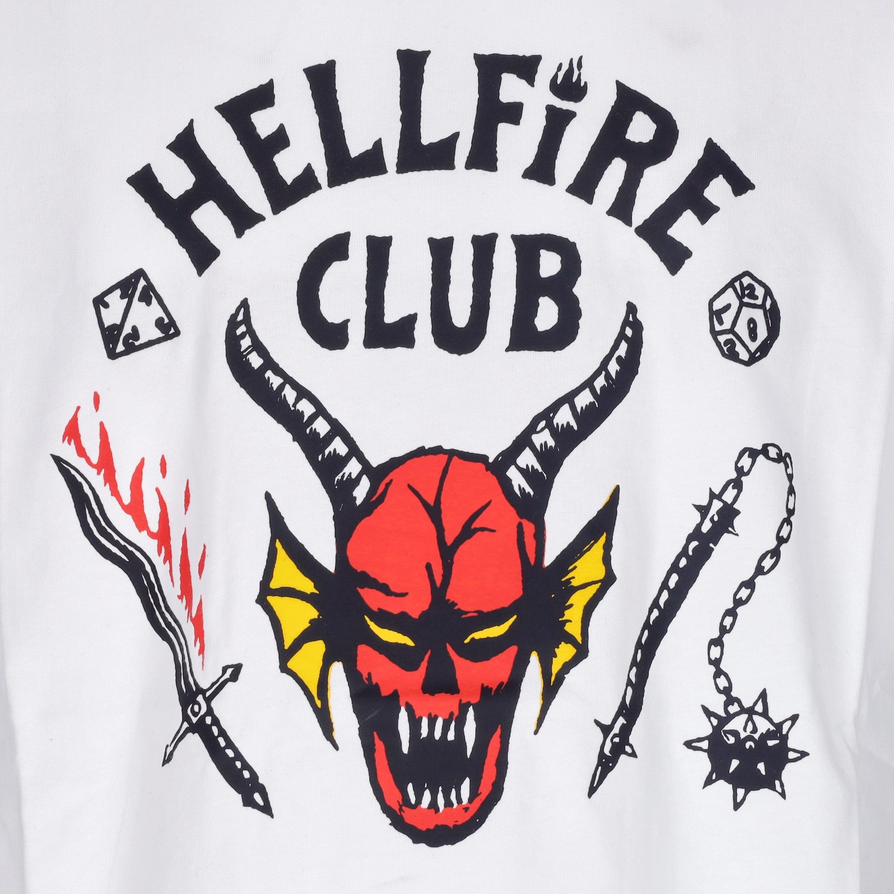 Maglietta Uomo Hellfire Club Tee X Stranger Things White/black/red/yellow