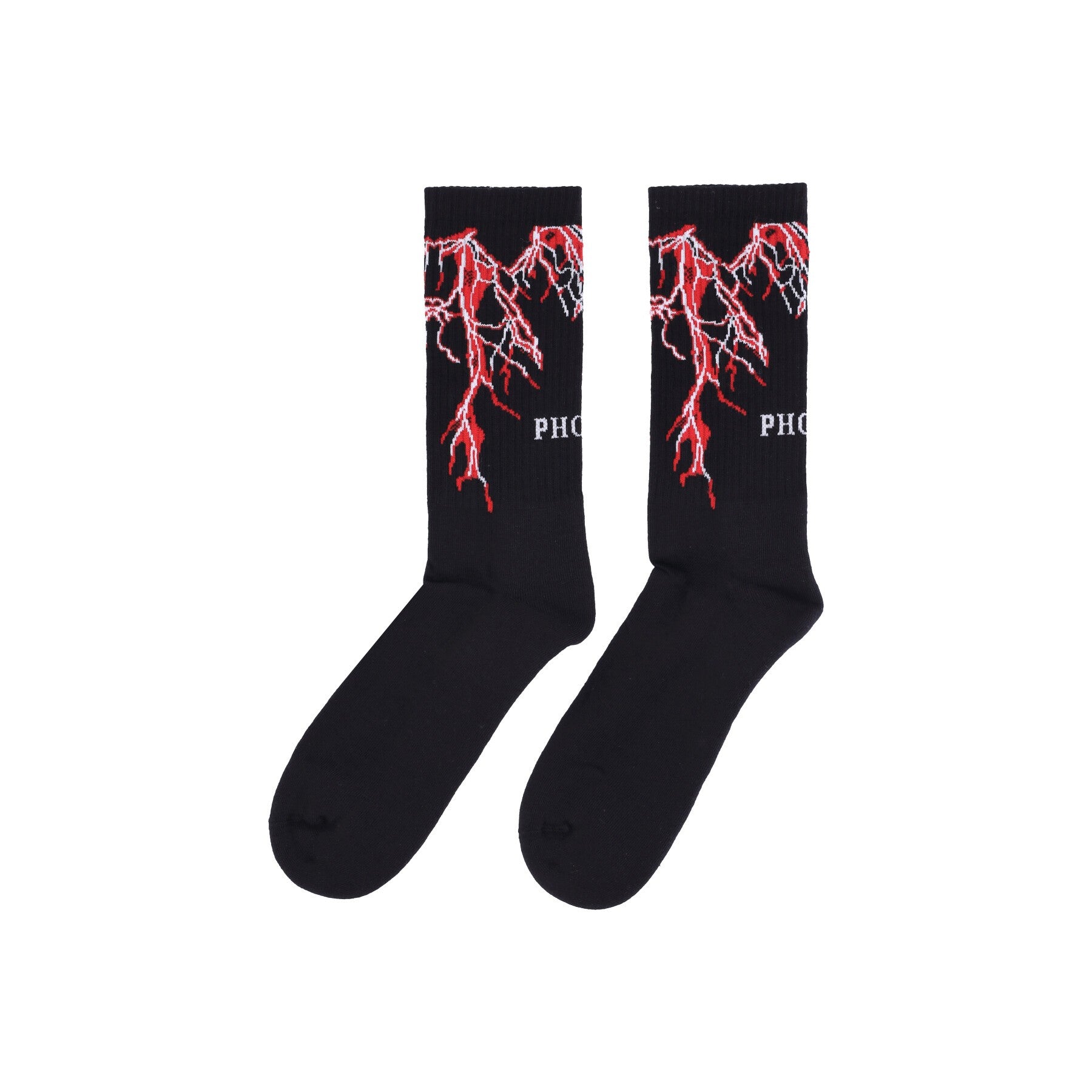 Phobia, Calza Media Uomo Lightning Socks, Black/red
