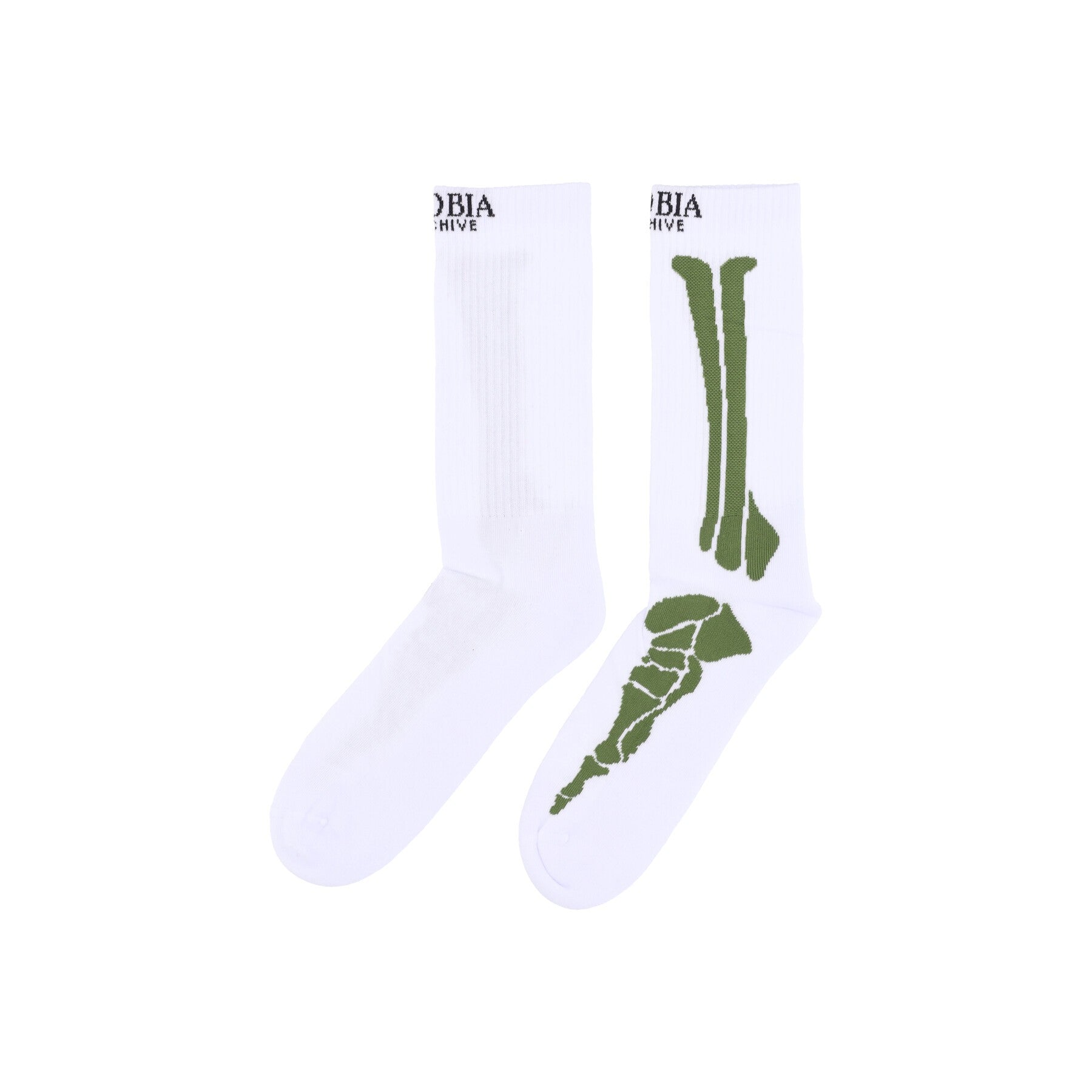 Phobia, Calza Media Uomo Bones Socks, White/green