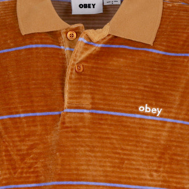 Obey, Polo Manica Lunga Uomo Fete Velour Stripe Polo L/s, 
