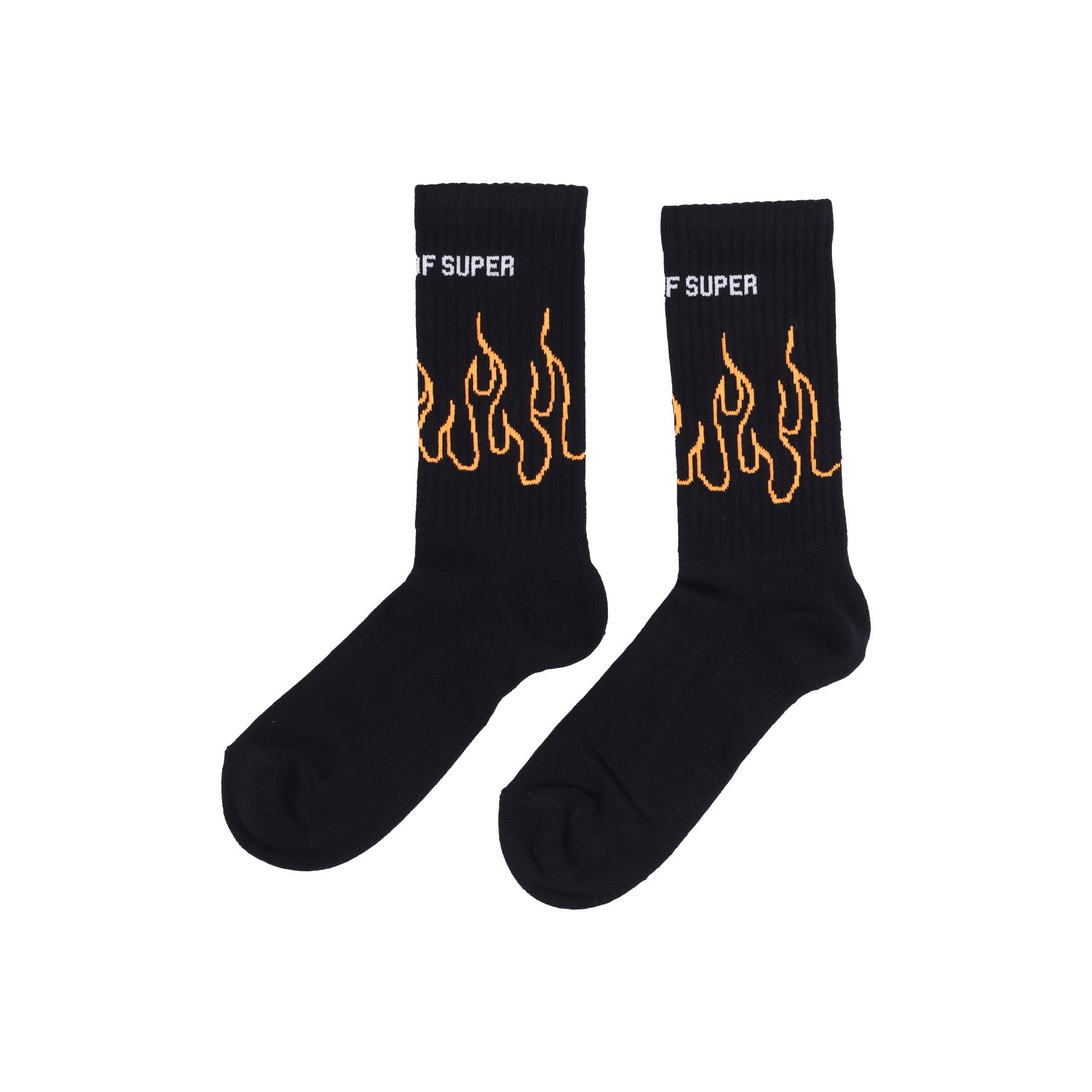 Vision Of Super, Calza Media Uomo Flames Contour Socks, Black/orange