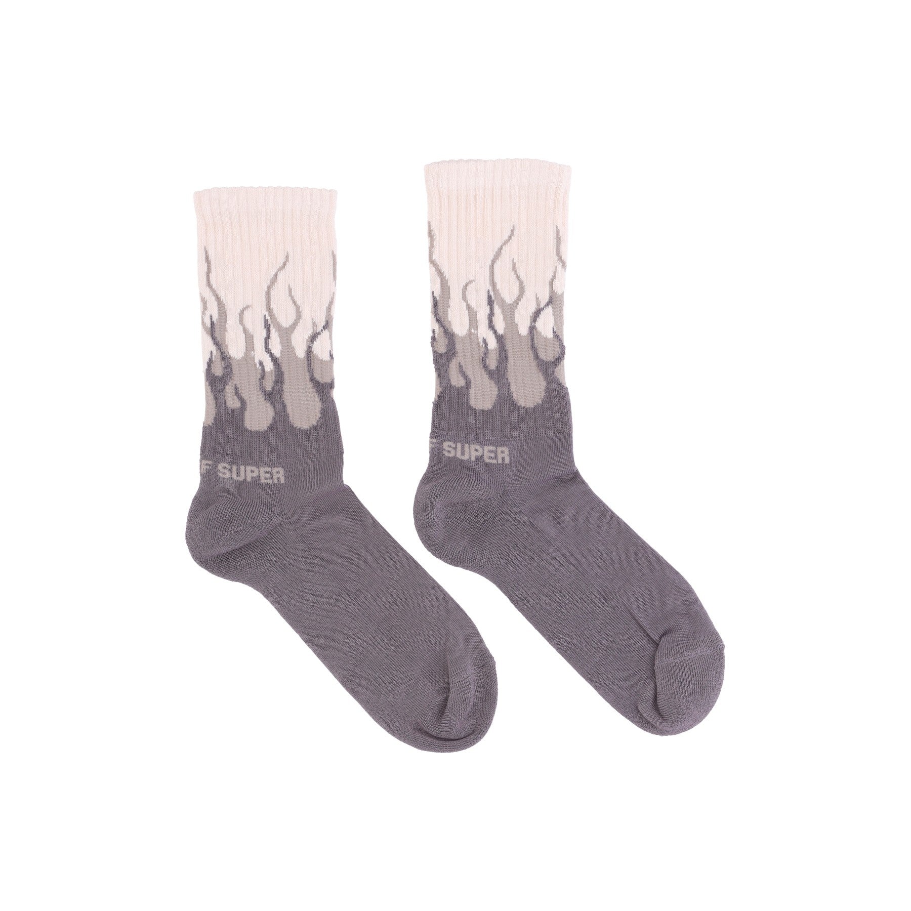 Vision Of Super, Calza Media Uomo Flames Socks, Grey