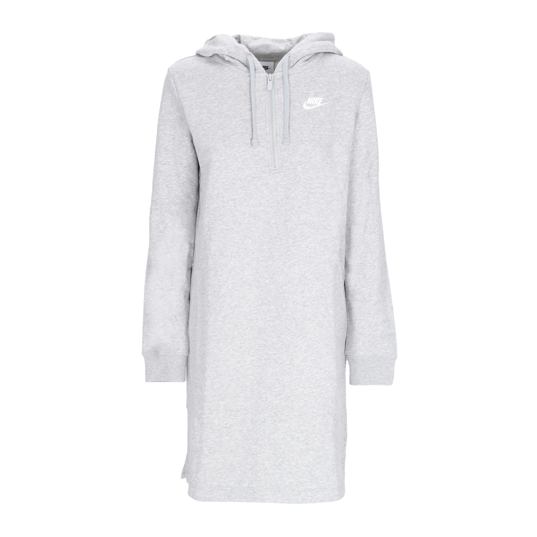 Nike, Vestito Donna Sportswear Club Fleece Hoodie Dress, Dk Grey Heather/white