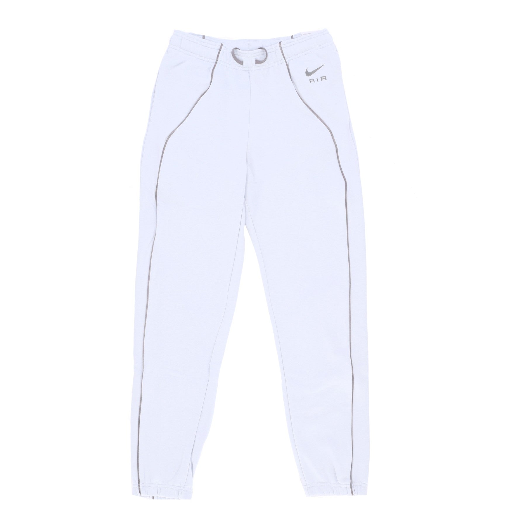 Nike, Pantalone Tuta Felpato Donna Sportswear Air Fleece Mid-rise Joggers, Pure Platinum/flat Pewter/flat Pewter