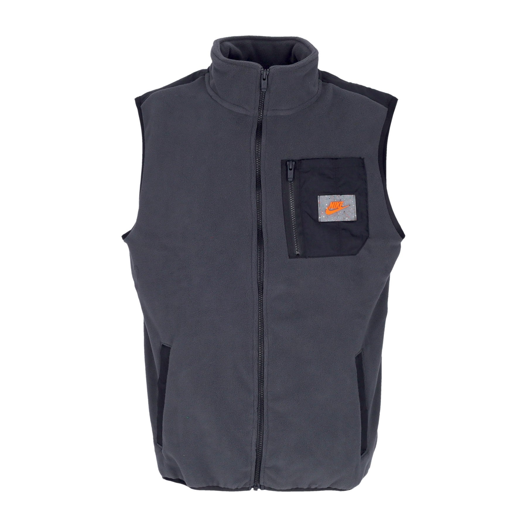 Nike, Smanicato Uomo Sportswear Spu Therma-fit Polar Fleece Vest, Dk Smoke Grey/black/black/black/safety Orange