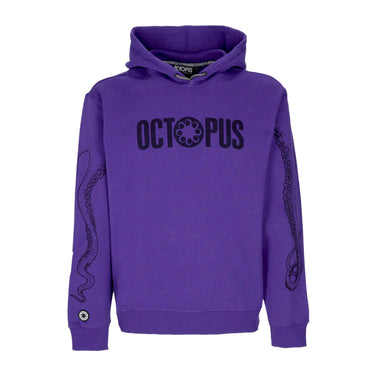 Octopus, Felpa Cappuccio Uomo Outline Logo Hoodie, Purple