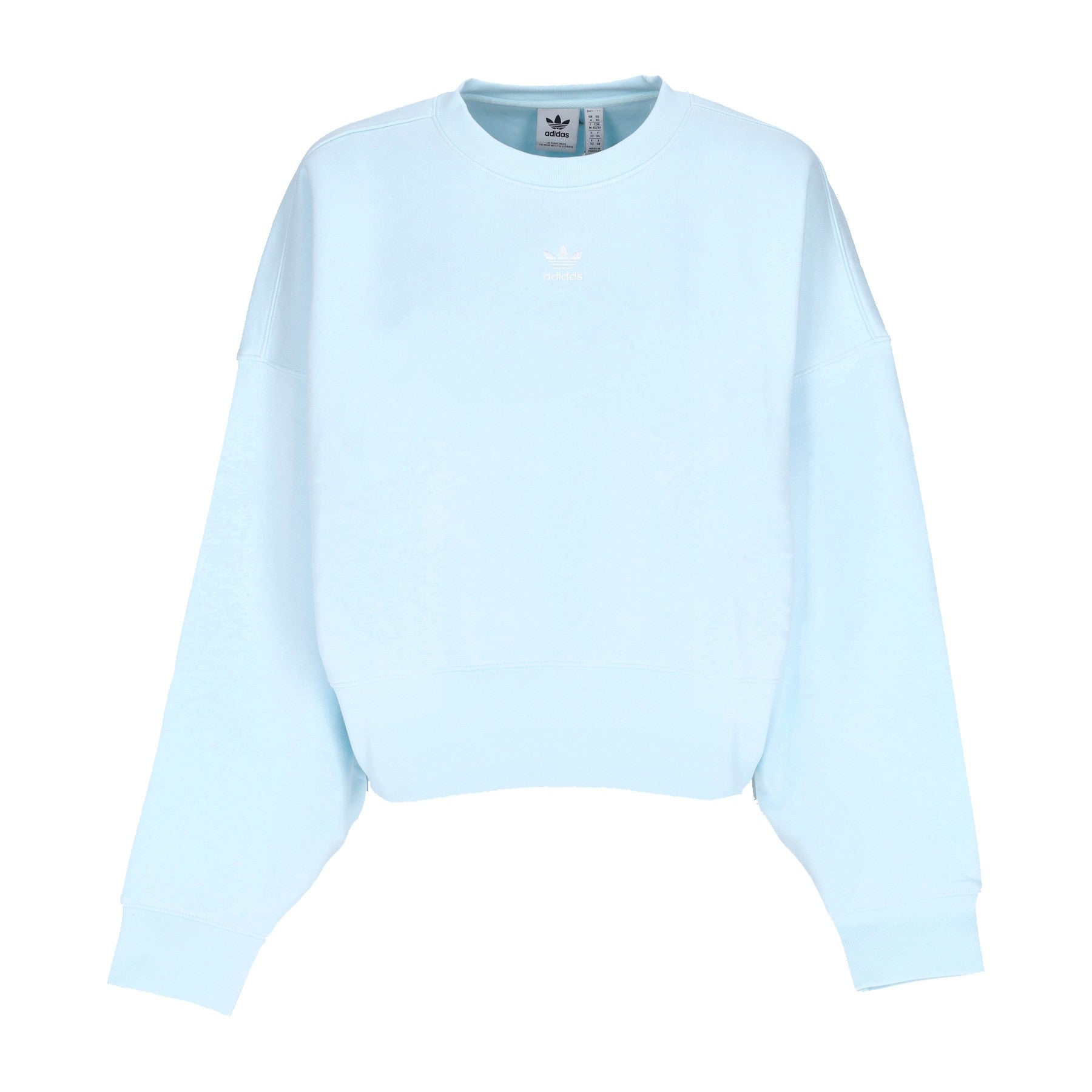 Felpa Girocollo Corta Donna Adicolor Essentials Fleece Sweatshirt Almost Blue