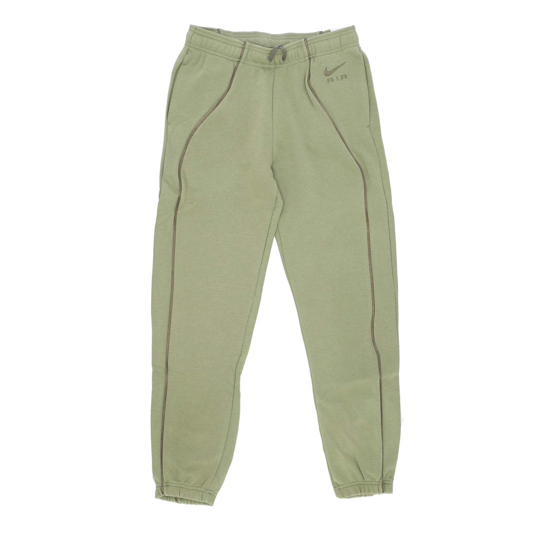 Nike, Pantalone Tuta Felpato Donna Sportswear Air Fleece Mid-rise Joggers, Alligator/medium Olive/medium Olive