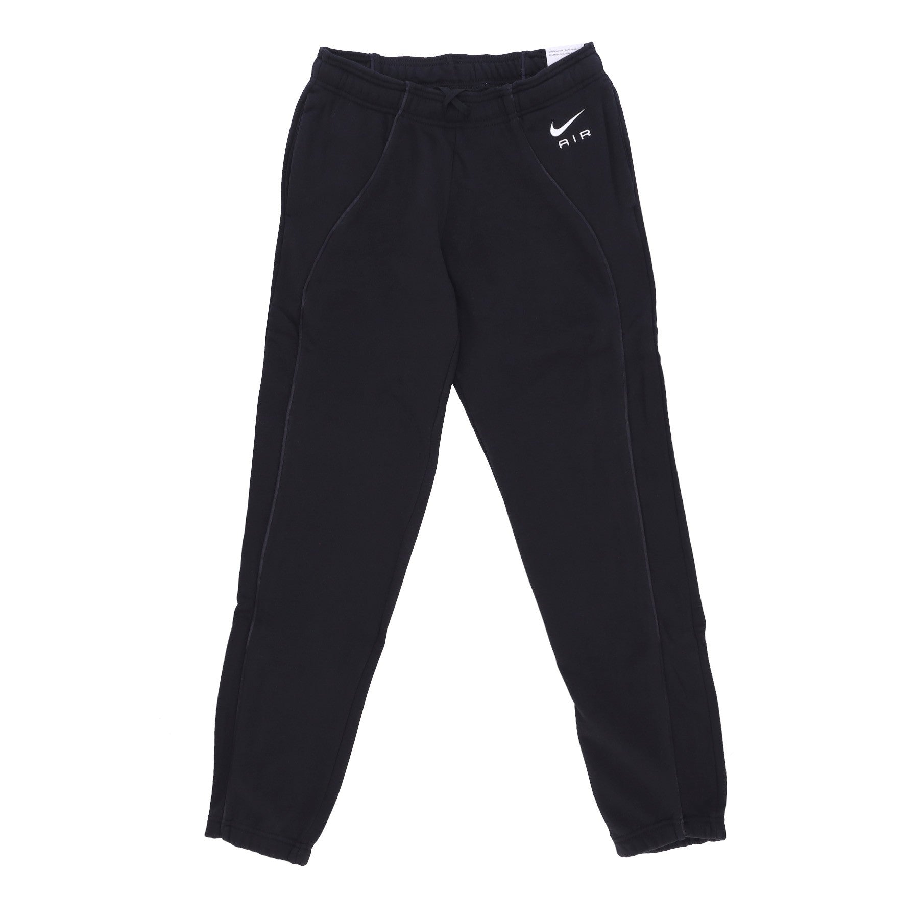 Nike, Pantalone Tuta Felpato Donna Sportswear Air Fleece Mid-rise Joggers, Black/black/white