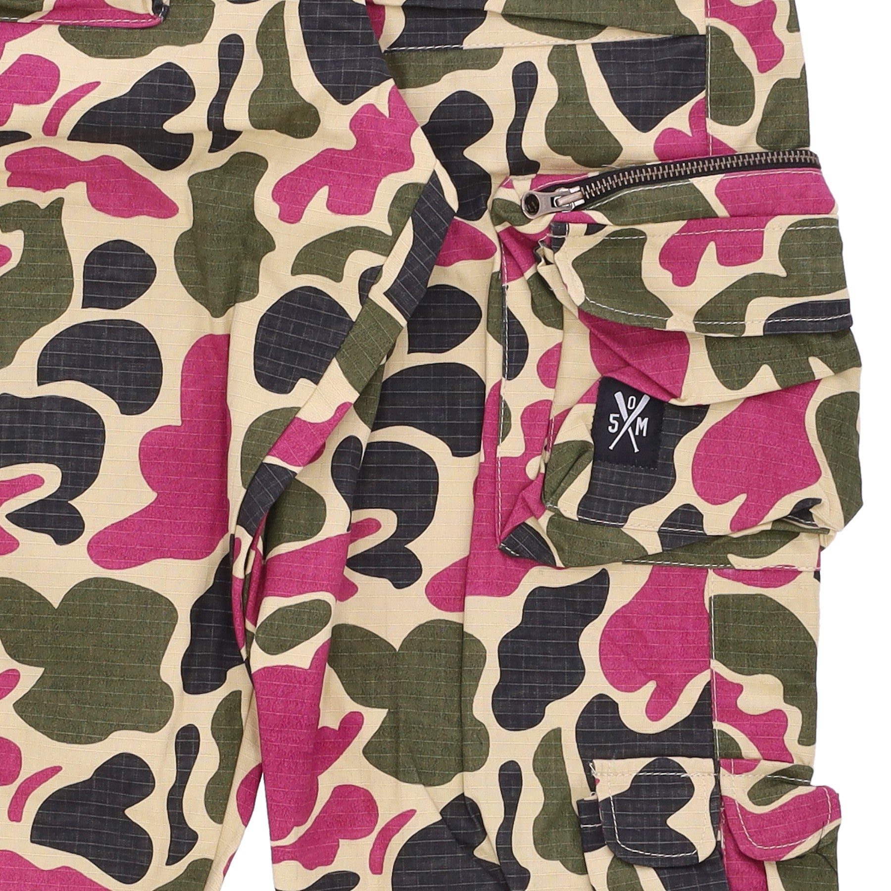 Retrofuture Men's Long Cargo Puffy Pocket Camouflage Pants