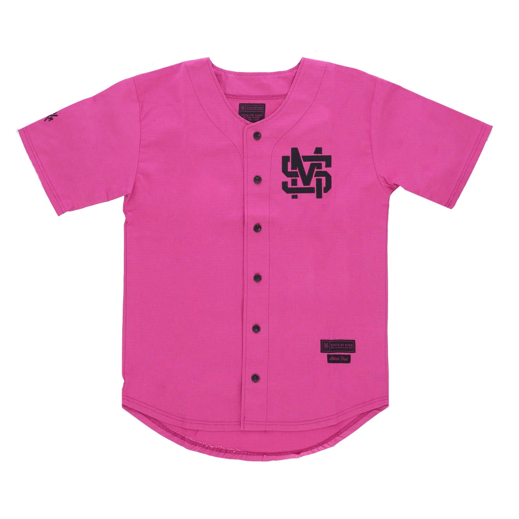 Men's Monogram Baseball Jersey Purple Button Coat