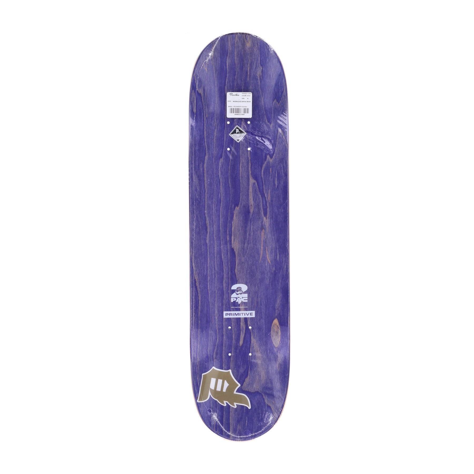 Primitive, Skateboard Tavola Uomo Rodriguez Shine Deck X 2pac, Royal Blue