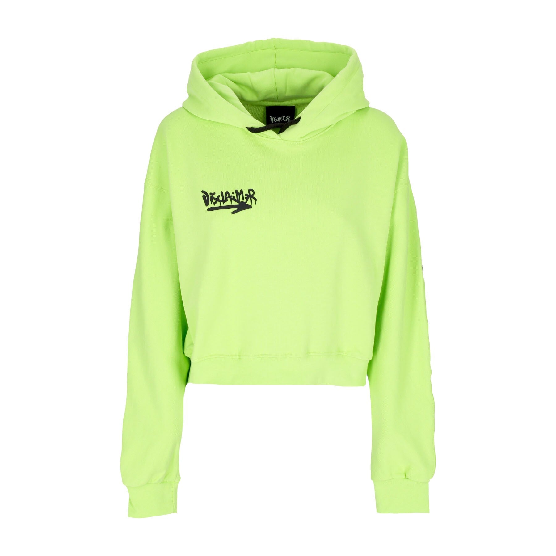 Lightweight Cropped Hoodie Women's Back Colored Big Logo Hoodie Fluo Yellow/fluo Fuchsia