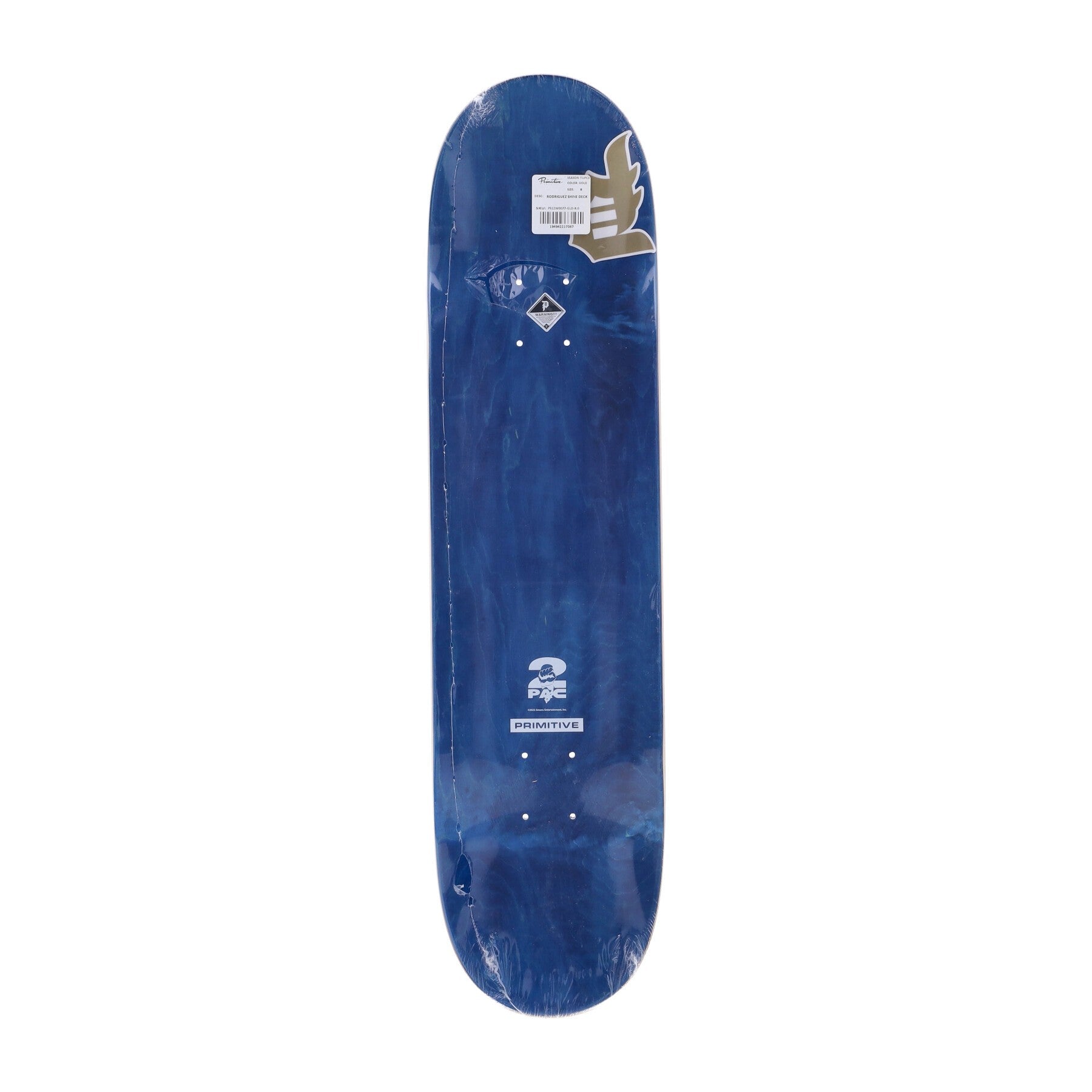 Primitive, Skateboard Tavola Uomo Rodriguez Shine Deck X 2pac, Blue