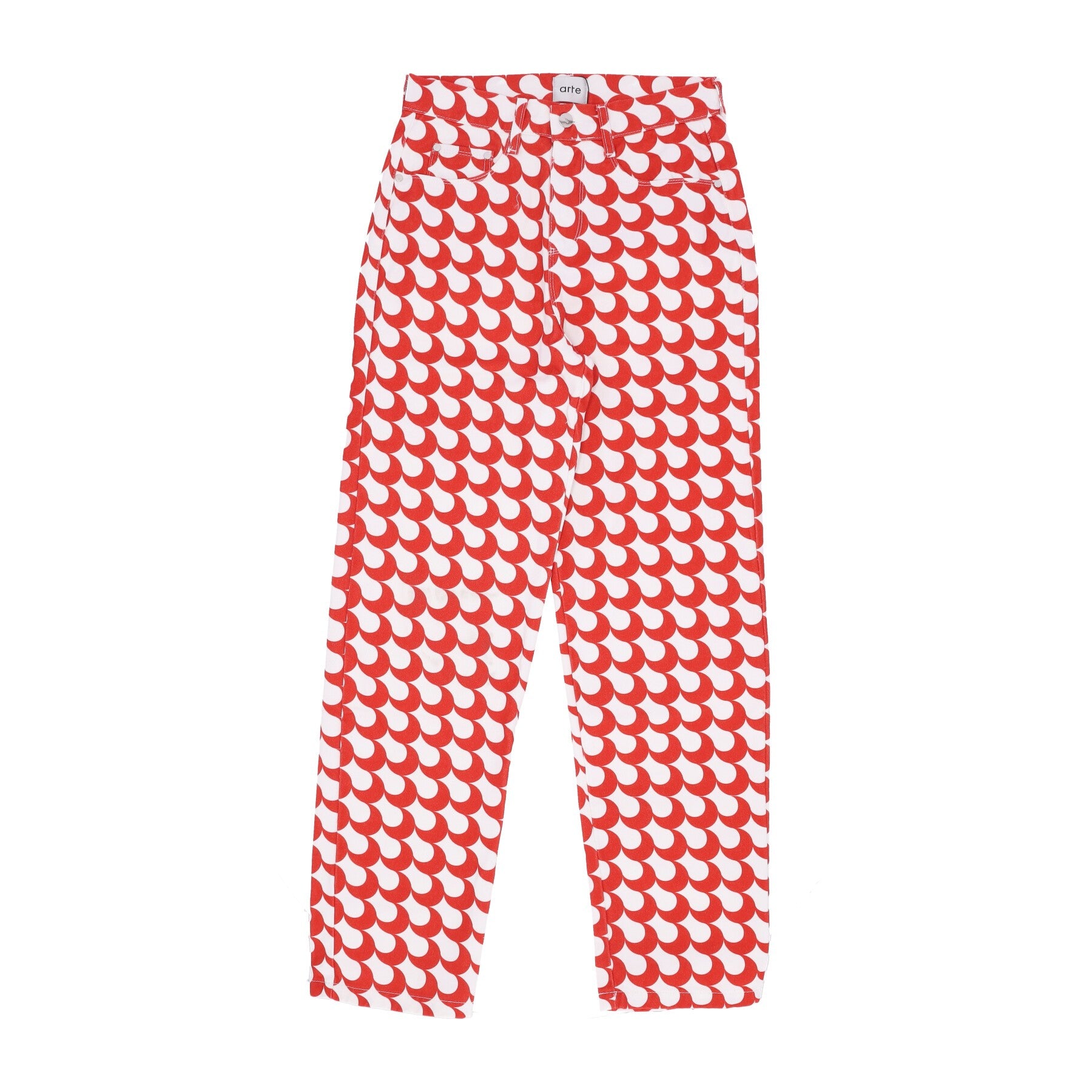 Paul Bau Print Pant Red/white Men's Long Trousers