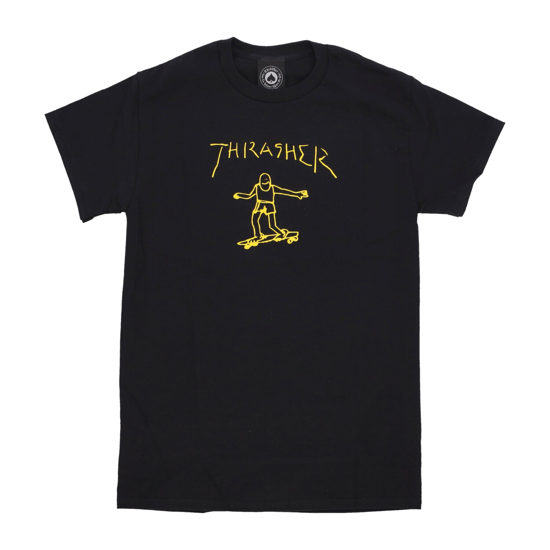 Thrasher, Maglietta Uomo Gonz Logo Tee, Black/yellow