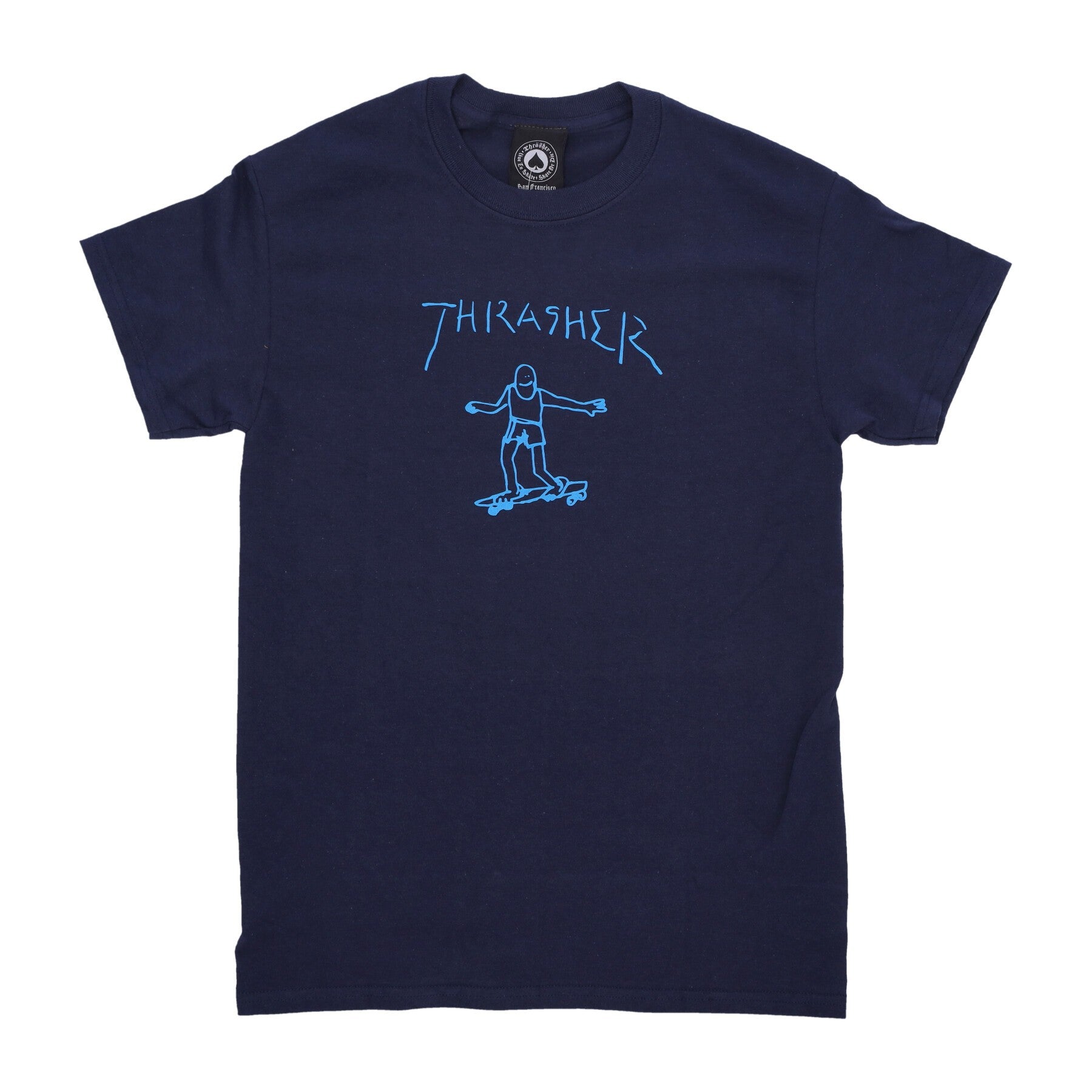 Thrasher, Maglietta Uomo Gonz Logo Tee, Navy/light Blue
