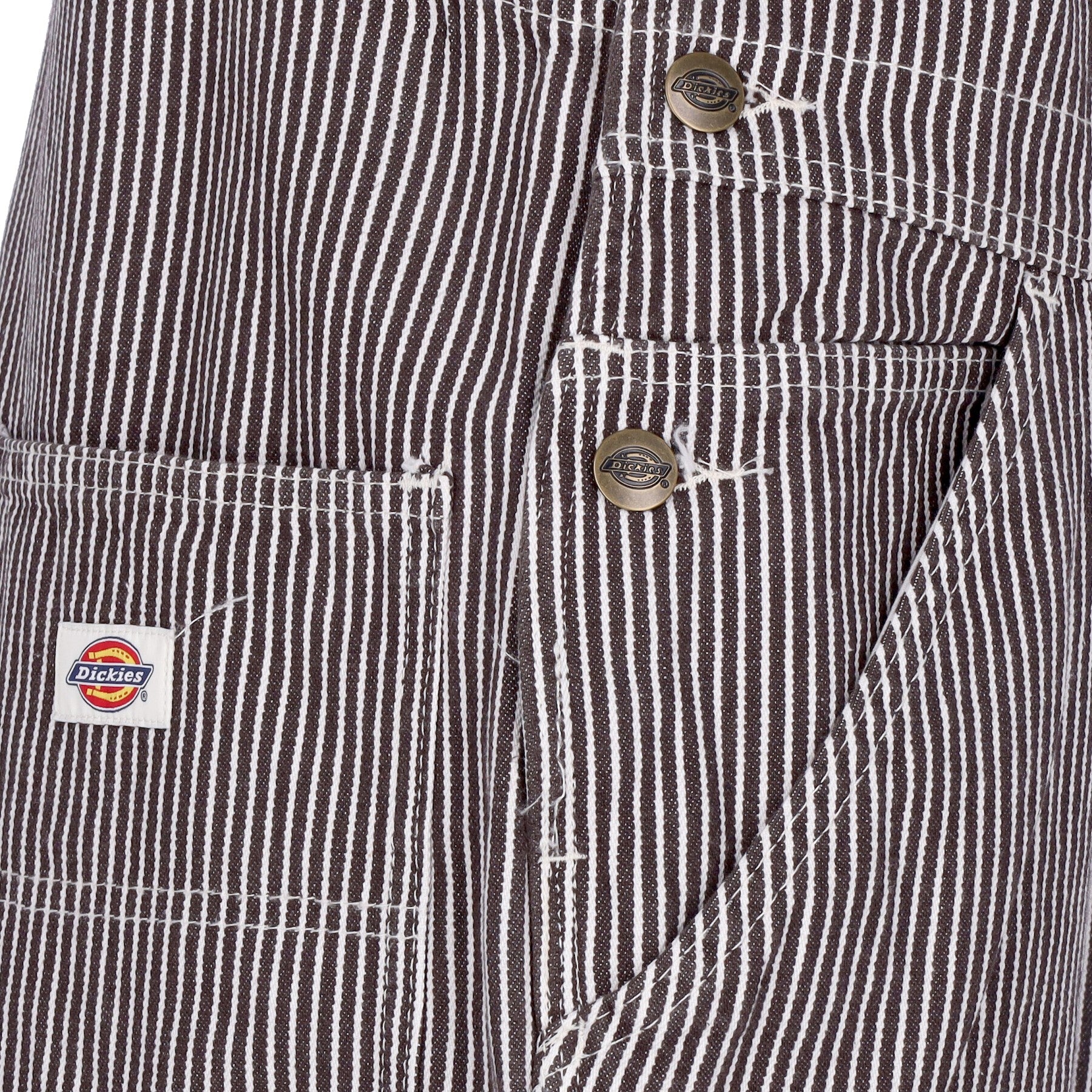 Salopette Uomo Classic Hickory Stripe In Denim Brown Striped