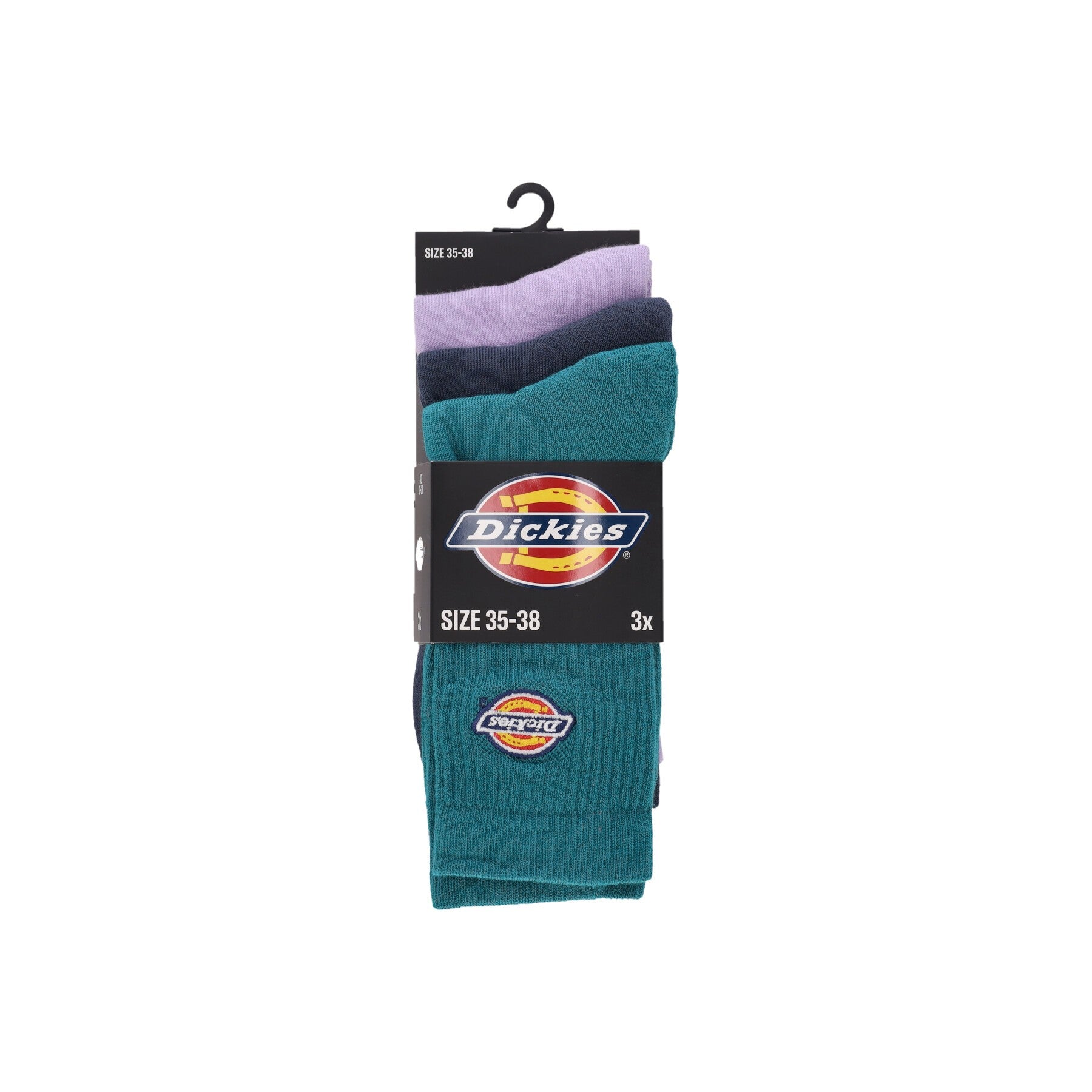 Dickies, Calza Media Uomo Valley Grove Embroidered Sock, Deep Lake/lilac/bottle Green