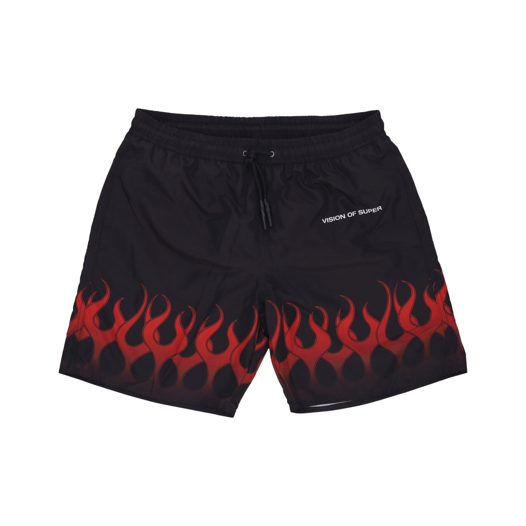 Vision Of Super, Costume Pantaloncino Uomo Flames Swimwear, Black/red