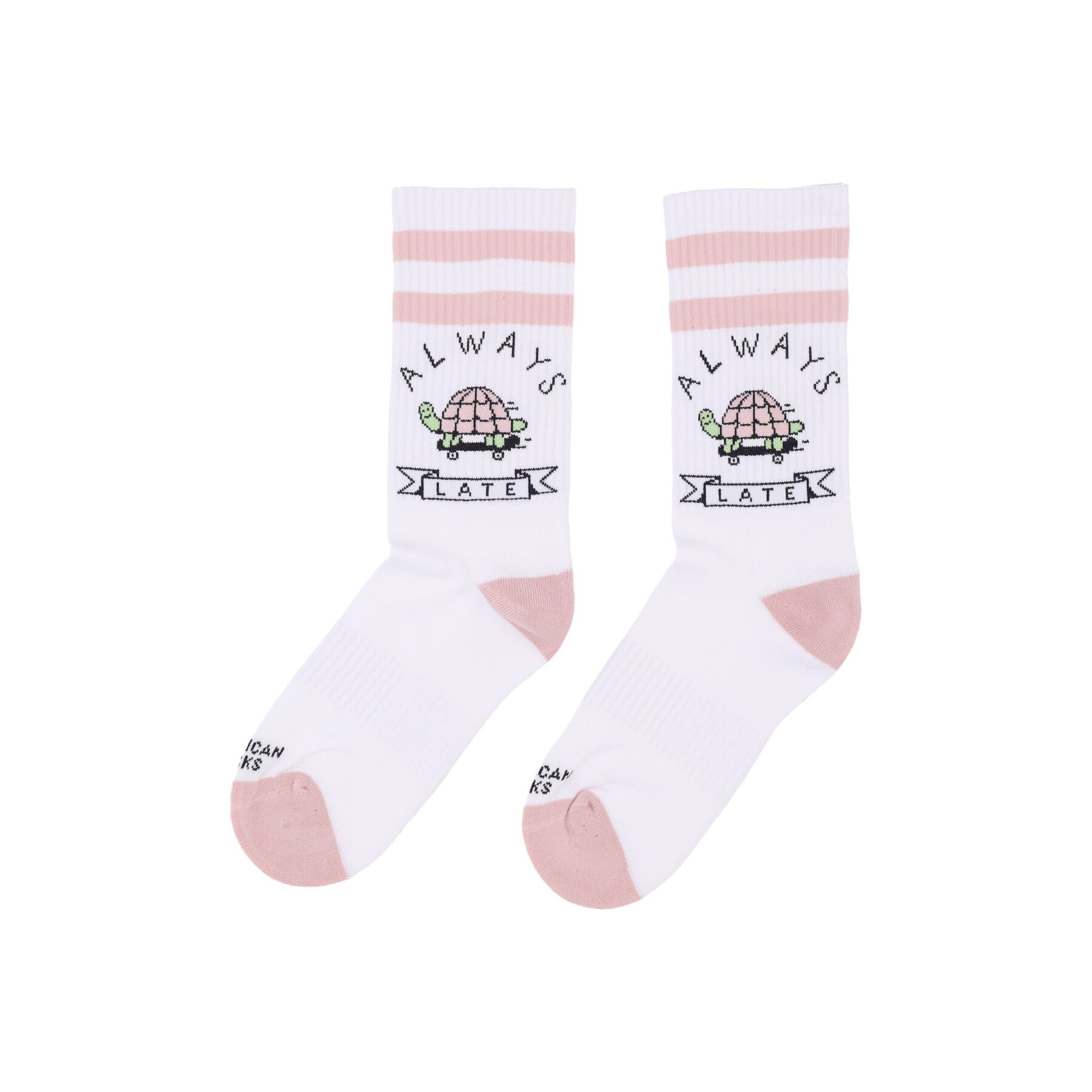 Medium Men's Sock Mid High Always Late White/pink