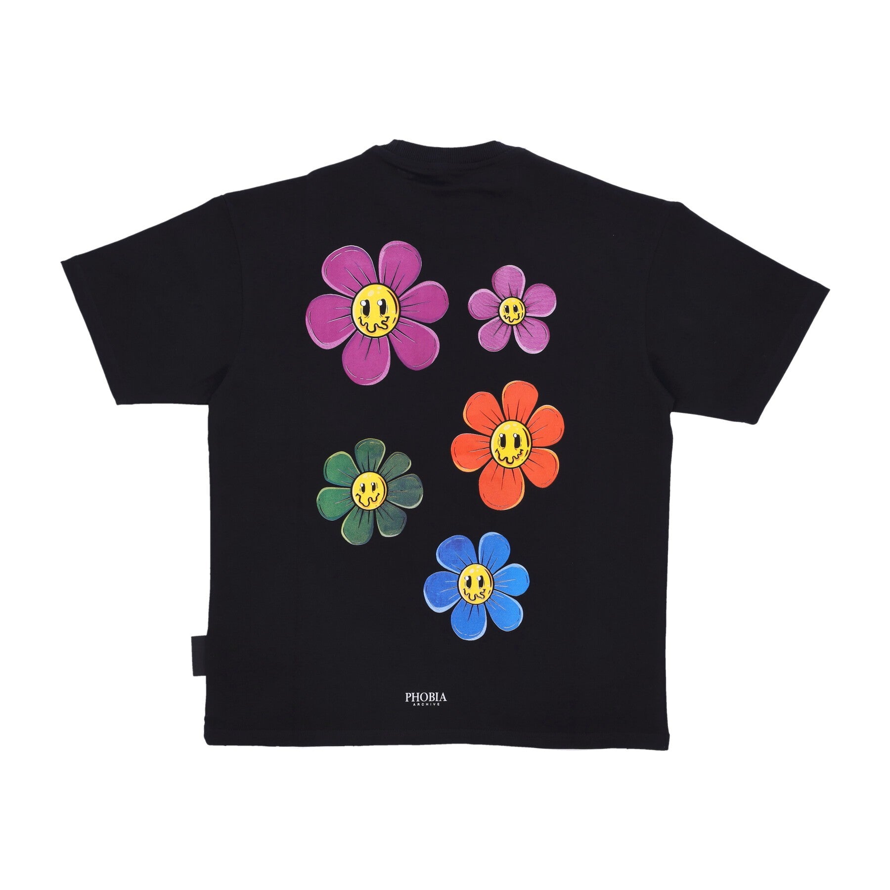 Men's T-Shirt Skull &amp; Flower Print Tee X Testa Di Chezzo Black