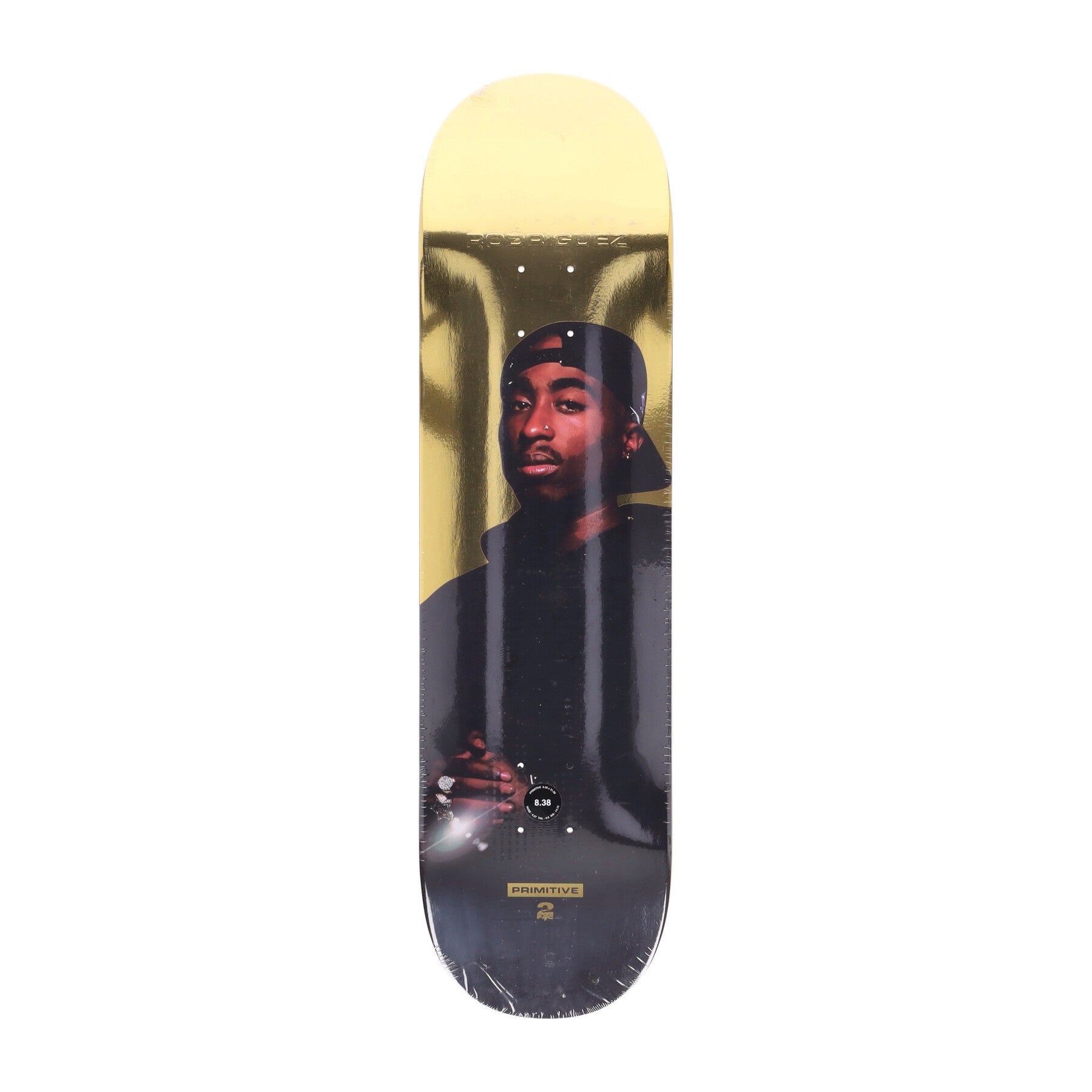 Primitive, Skateboard Tavola Uomo Rodriguez Shine Deck X 2pac, Gold