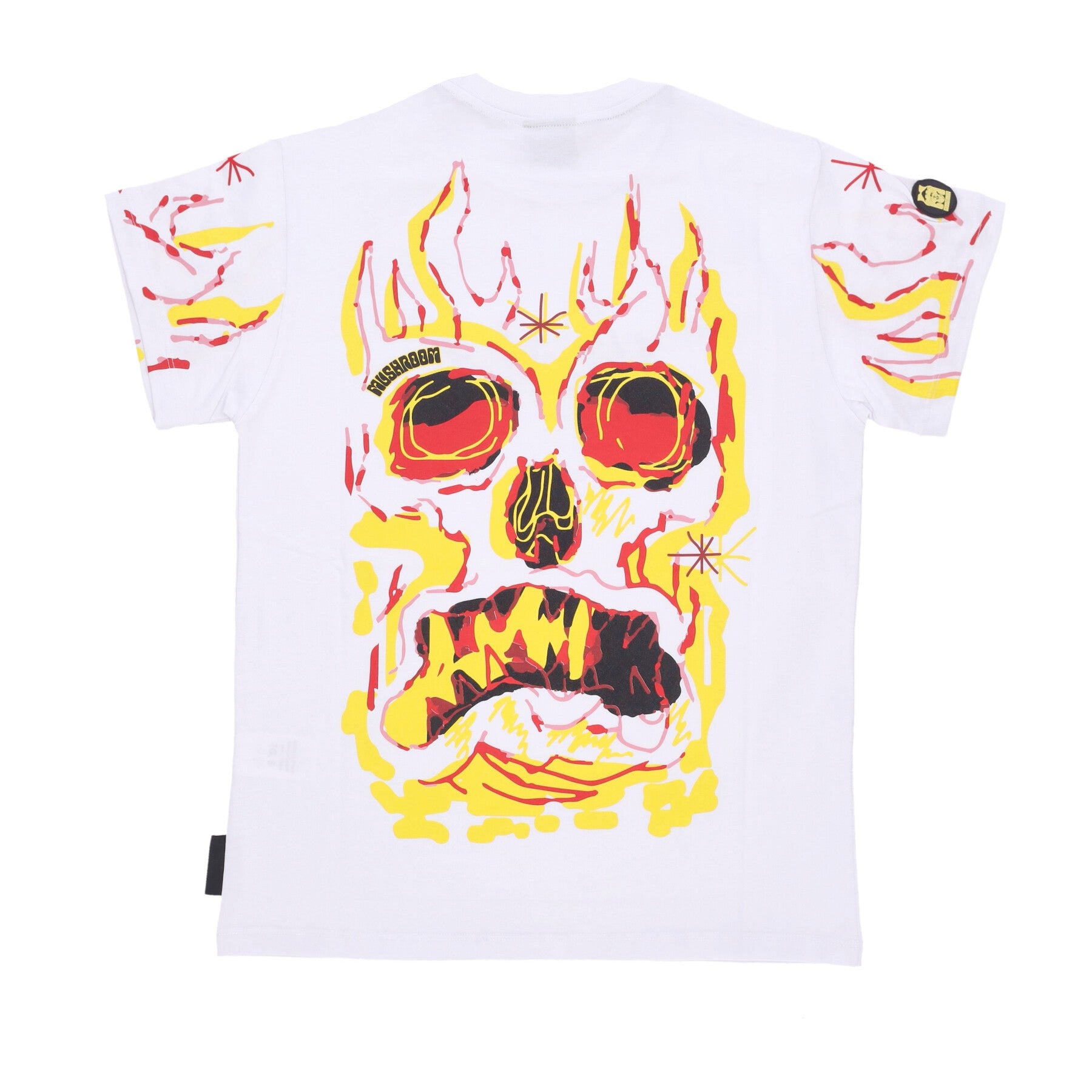 Skull On Fire Men's T-Shirt Tee White