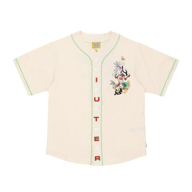 Iuter, Casacca Bottoni Uomo Looney Tunes Baseball Shirt, Cream