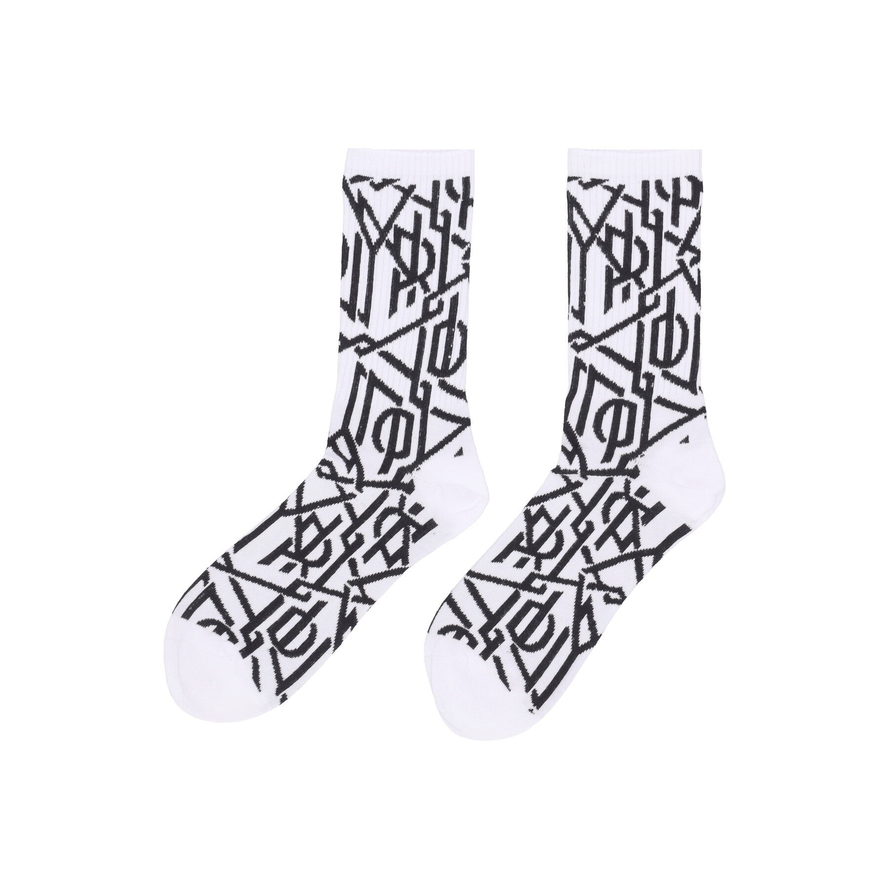 Dolly Noire, Calza Media Uomo Monogram Socks, White