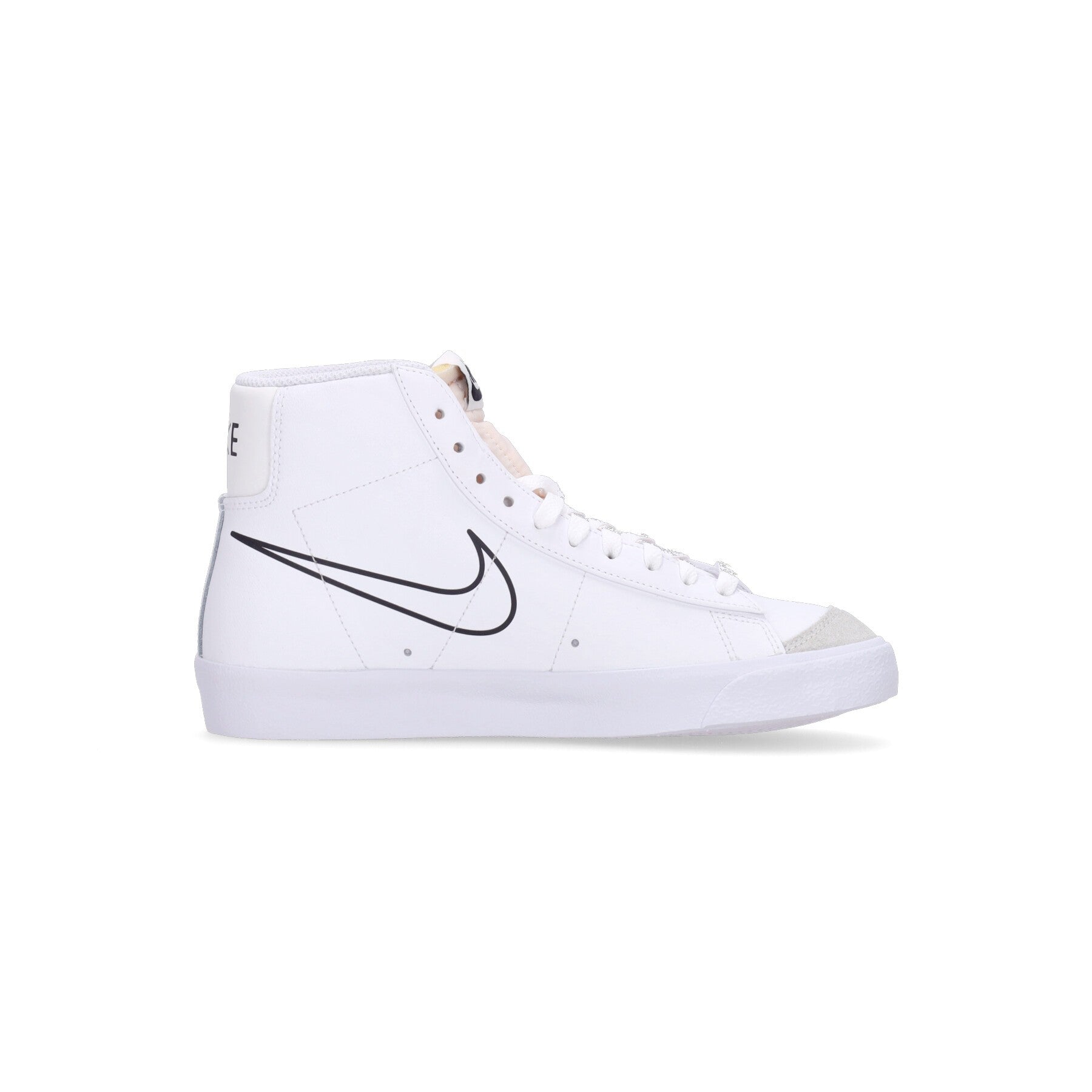 Nike, Scarpa Alta Uomo Blazer Mid 77, White/black/bright Mandarin/medium Ash