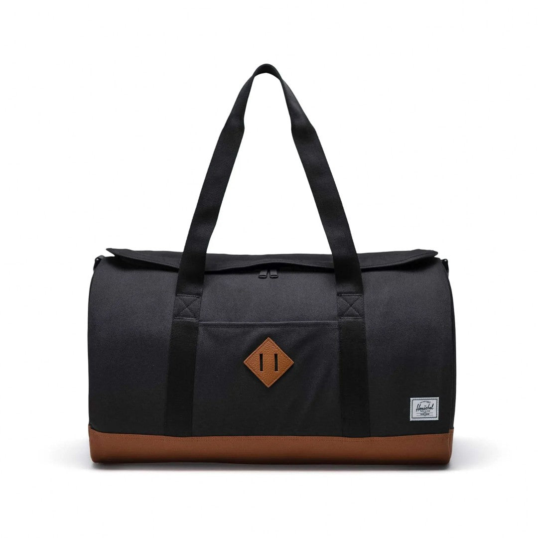 Herschel, Borsone Unisex Heritage Duffle Bag, Black/saddle Brown