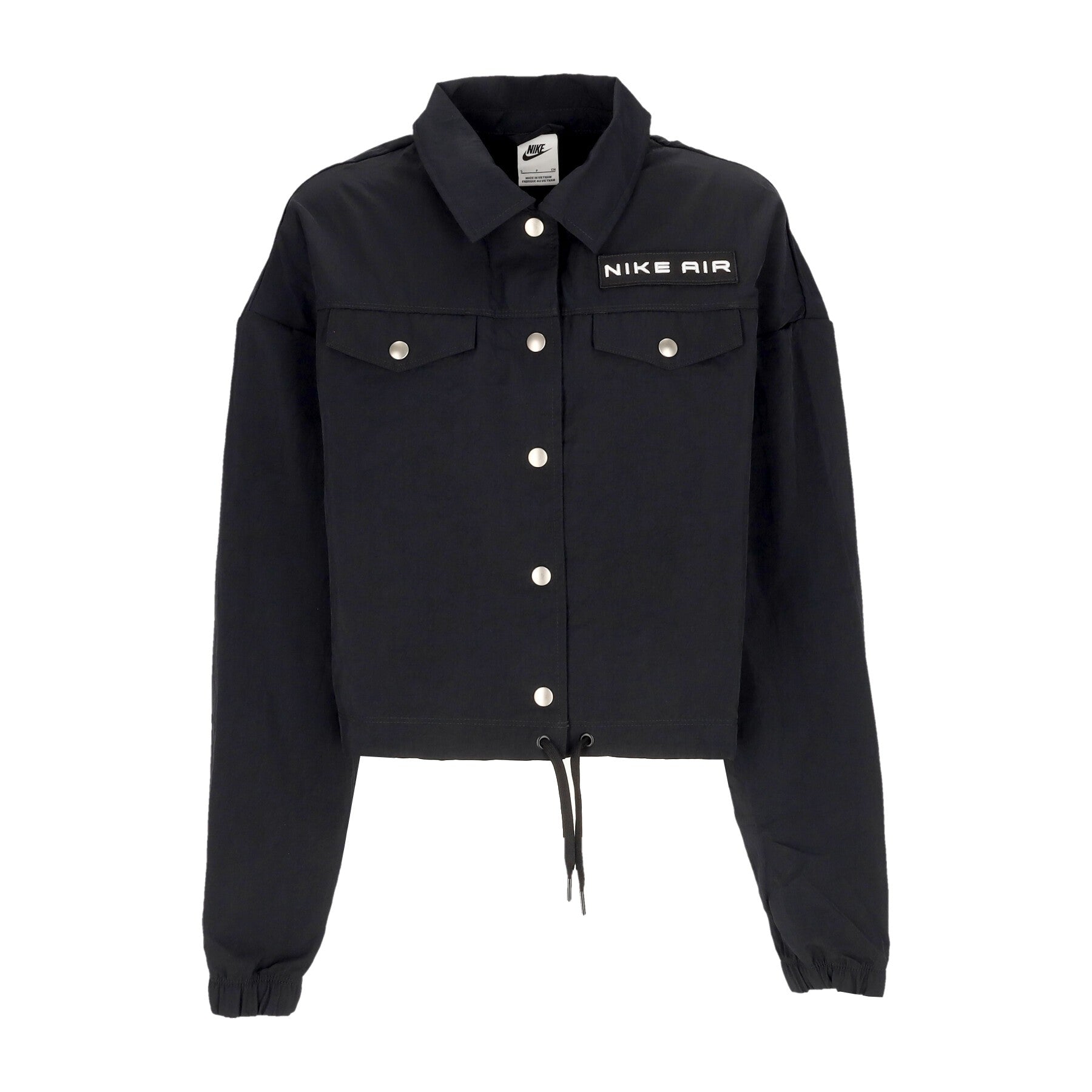 Nike, Giubbotto Donna W Sportswear Air Woven Crop Jacket, Black/white