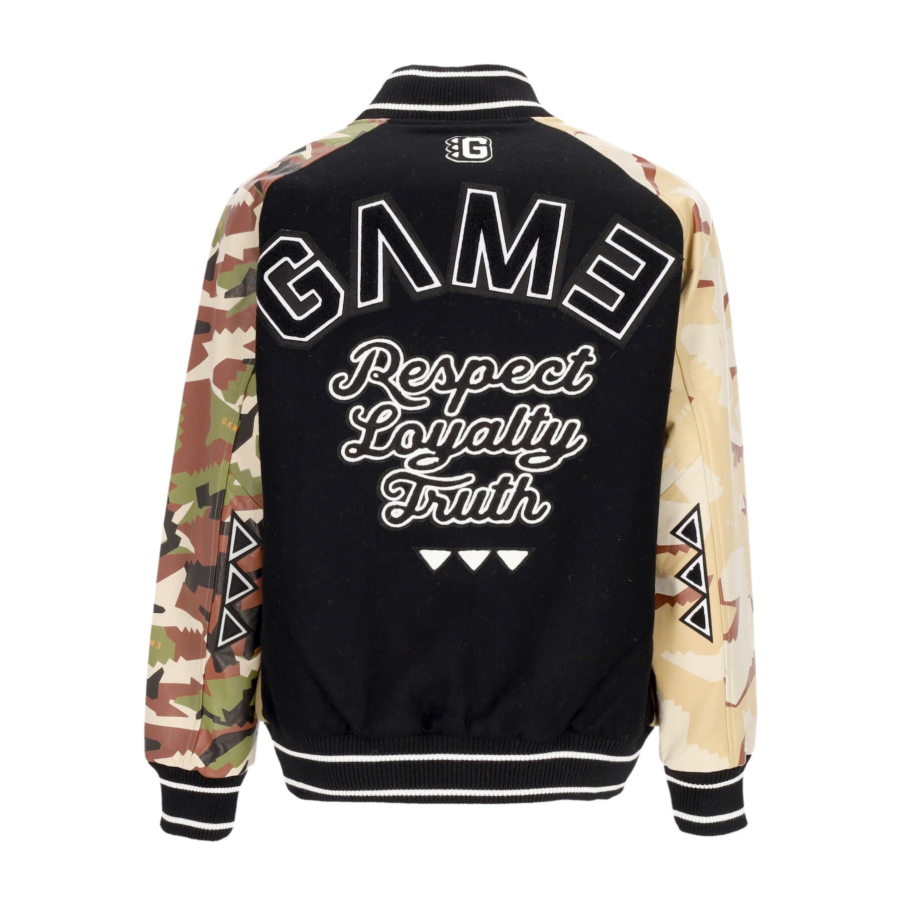 Game, Giubbotto College Uomo Respect Loyalty Truth Varsity Jacket, 