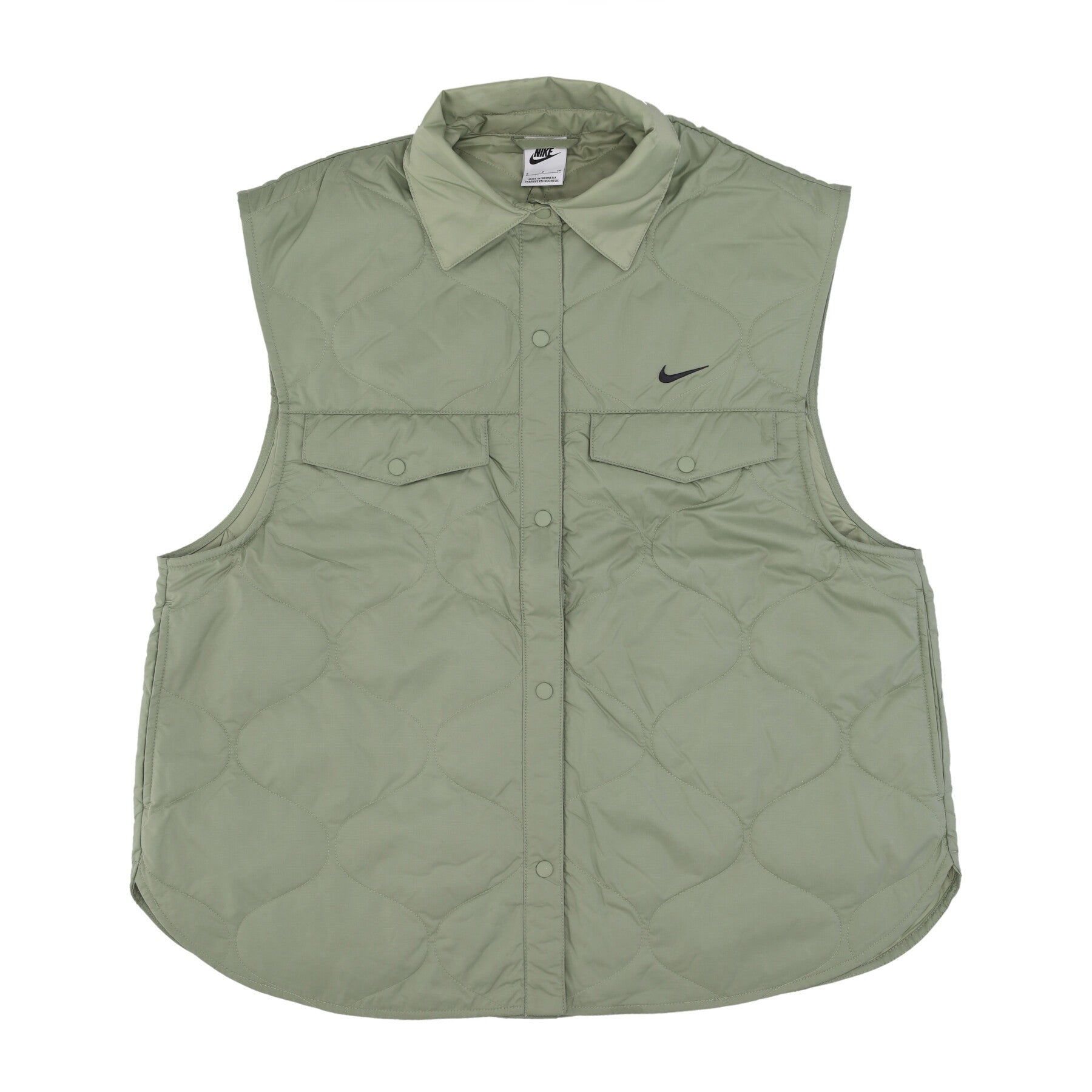 Nike, Smanicato Donna W Sportswear Essentials Vest, Oil Green/black