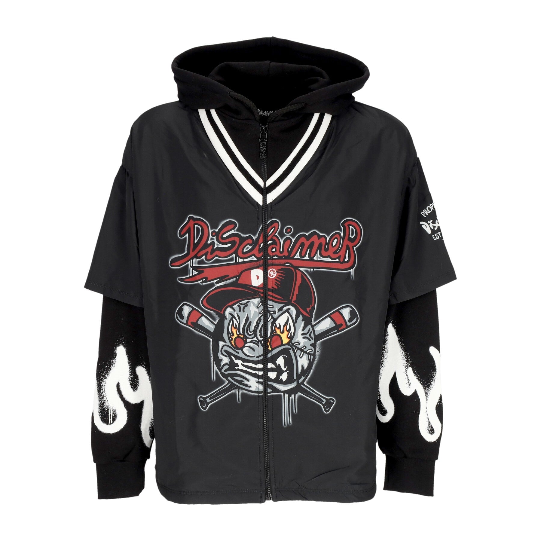 Disclaimer Felpa Leggera Cappuccio Zip Uomo Baseball Full-zip