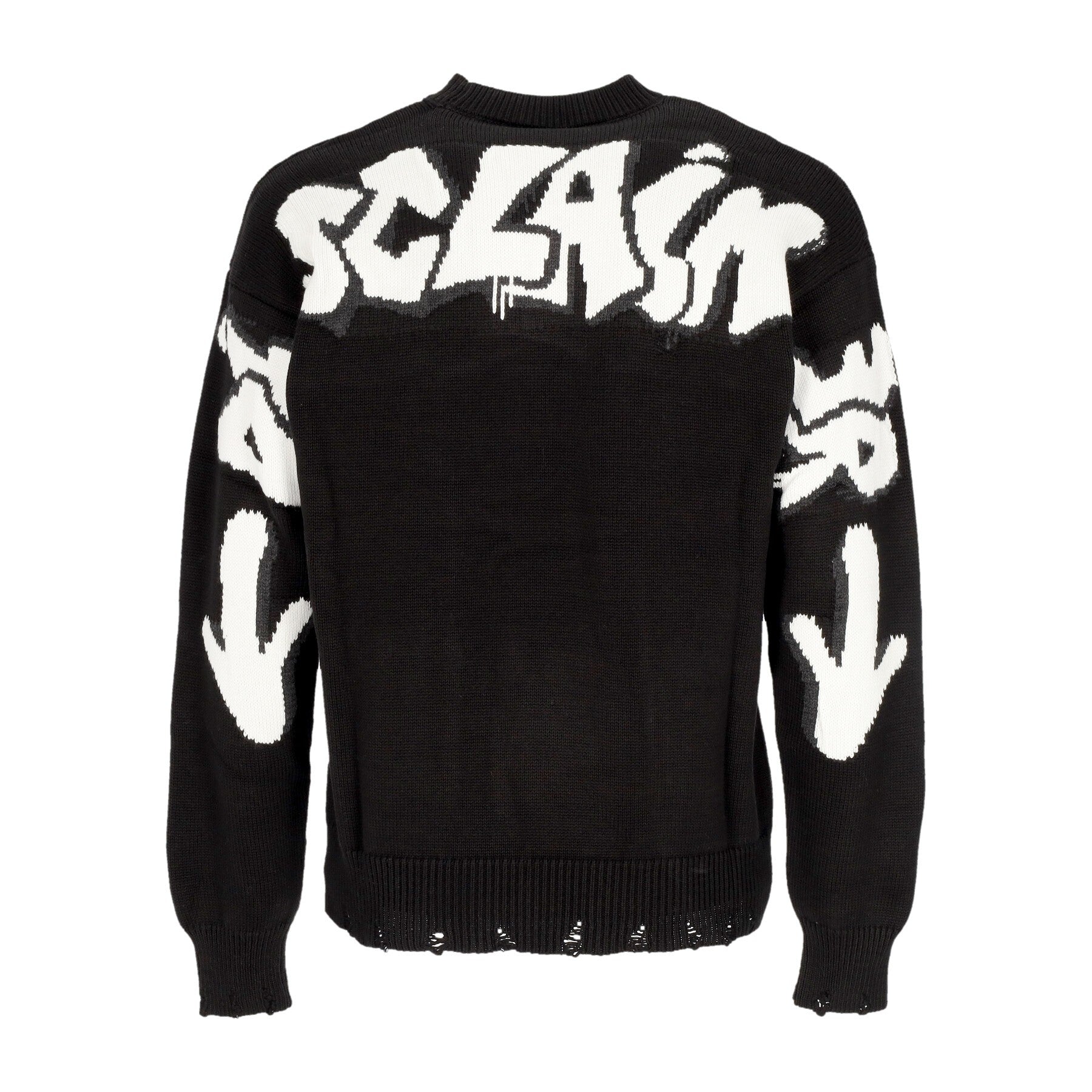 Men's Back Big Logo Knitted Sweater Black/st White