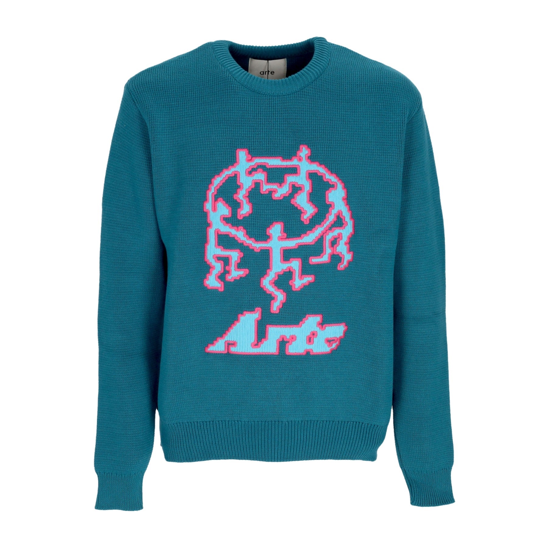 Arte, Maglione Uomo Pixel Dancers Sweater, Petrol Blue