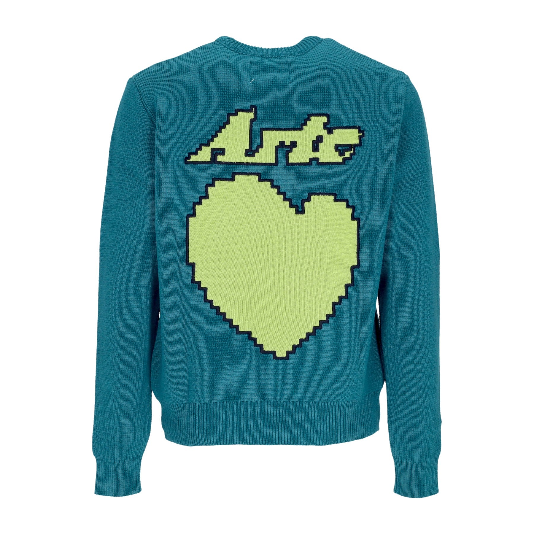 Arte, Maglione Uomo Back Heart Sweater, Petrol Blue