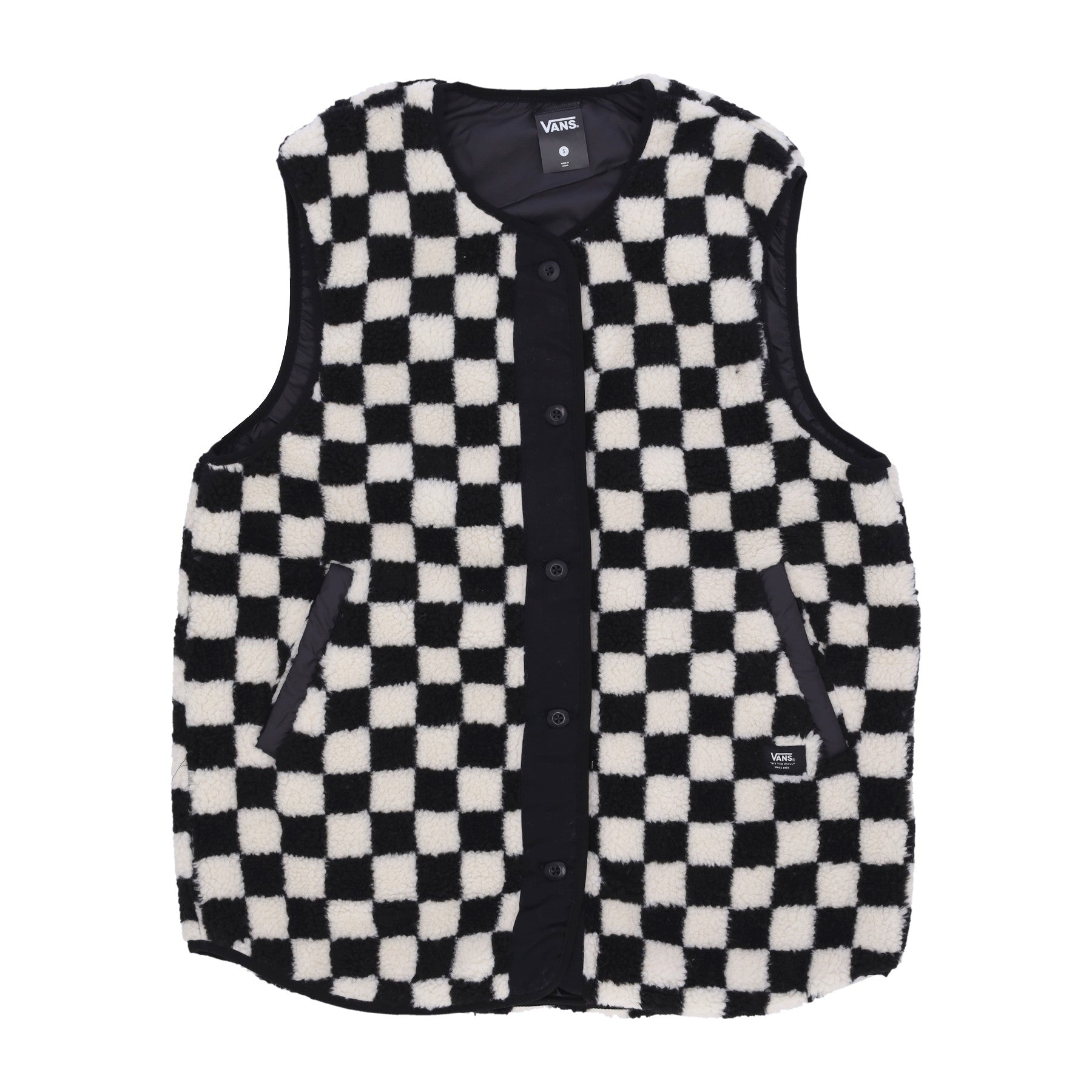 Vans, Smanicato Donna W Mason Reversible Vest, Black Checkerboard