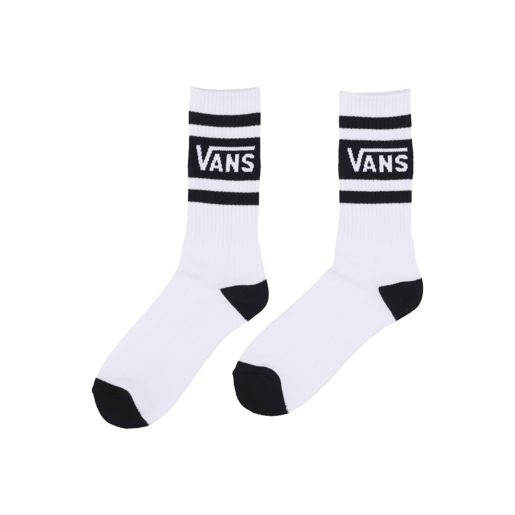 Vans, Calza Media Uomo Drop V Crew Socks, White/black