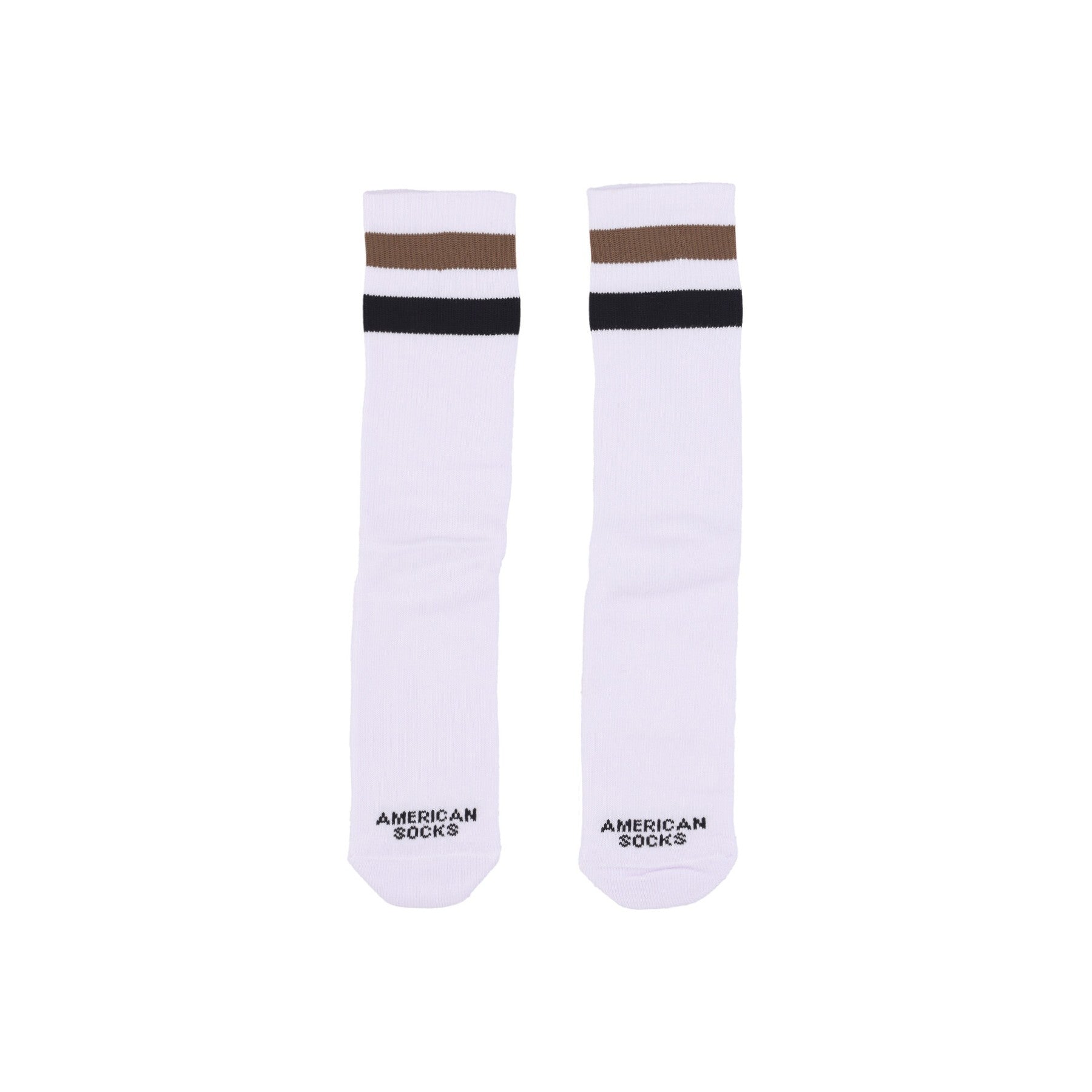American Socks, Calza Media Uomo Mid High Gizmo, White/brown