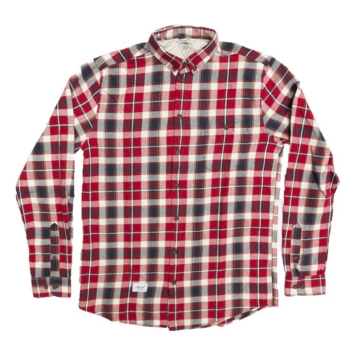 Reell, Camicia Manica Lunga Uomo Reell Shirt L/s "checked" Red/navy, Unico