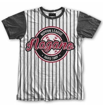 Haru, Maglietta Uomo Haru T-shirt "japanese Baseball Nagano" White/darkgrey, Unico